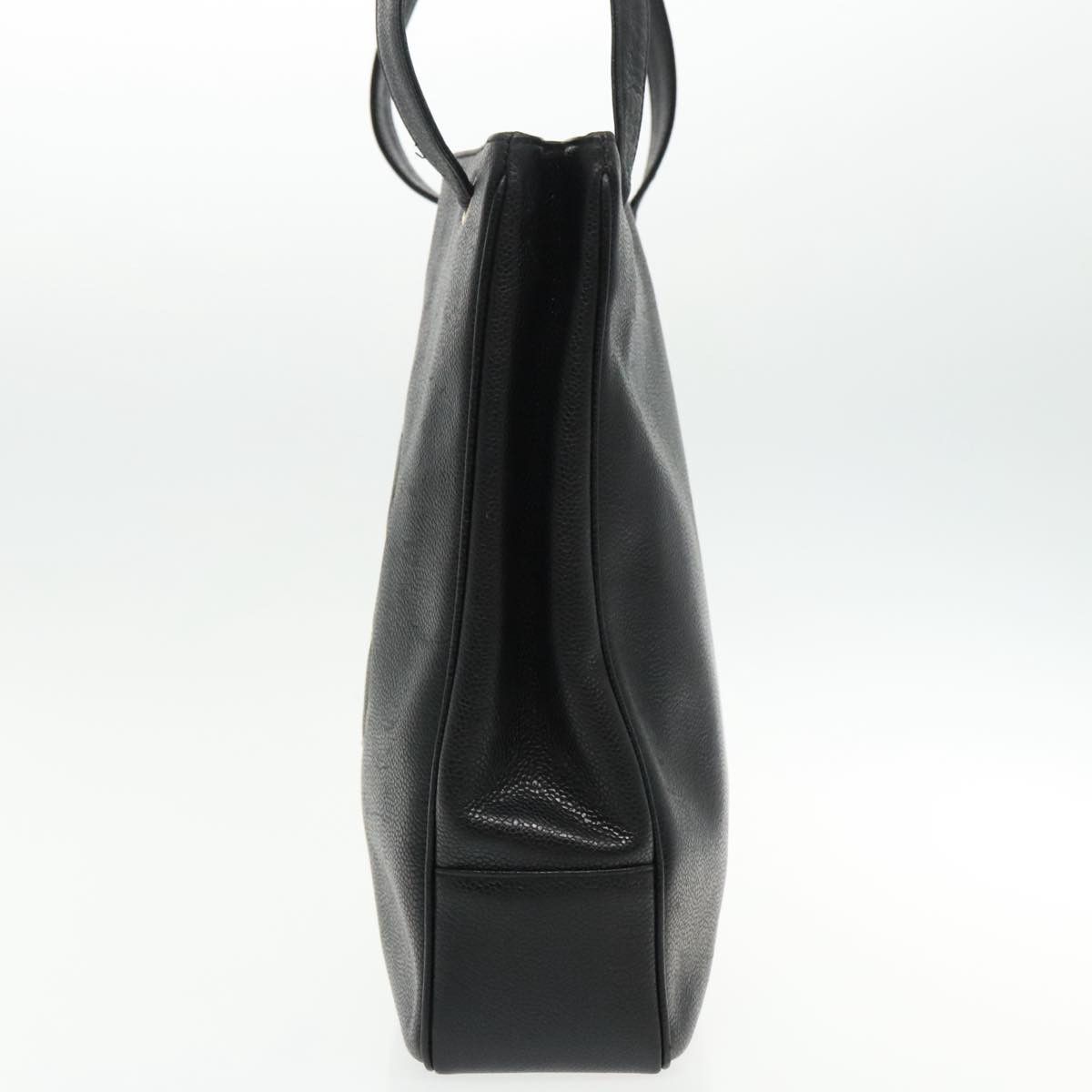 Chanel Logo Cc Black Leather Tote Bag (Pre-Owned) Size ONE SIZE - 3 Thumbnail