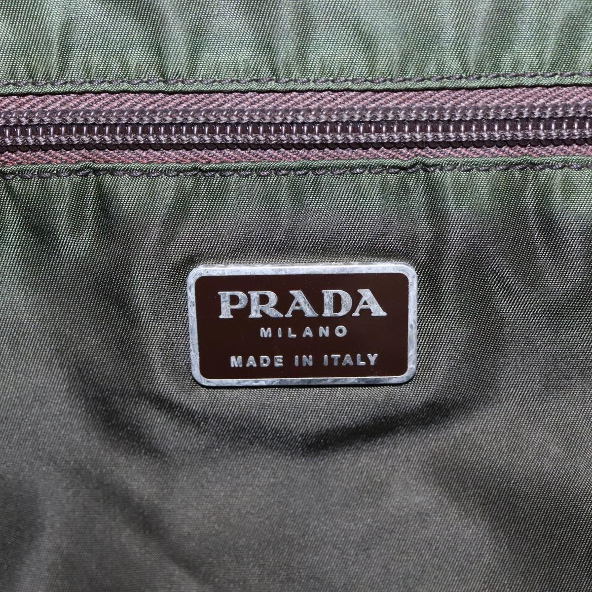 Prada Triangle Logo Green Synthetic Handbag (Pre-Owned) Size ONE SIZE - 17 Thumbnail