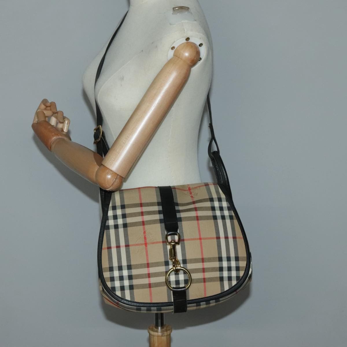 Burberry Nova Check Beige Canvas Shoulder Bag (Pre-Owned) Size ONE SIZE - 20 Thumbnail