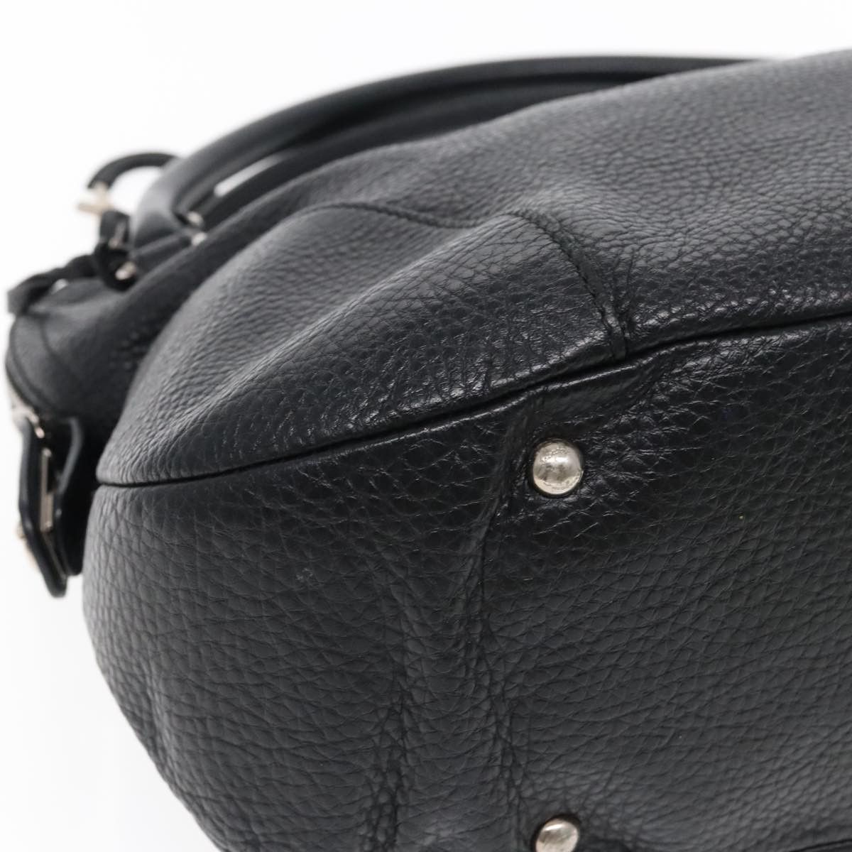 Salvatore Ferragamo Gancini Black Leather Handbag (Pre-Owned) Size ONE SIZE - 7 Thumbnail