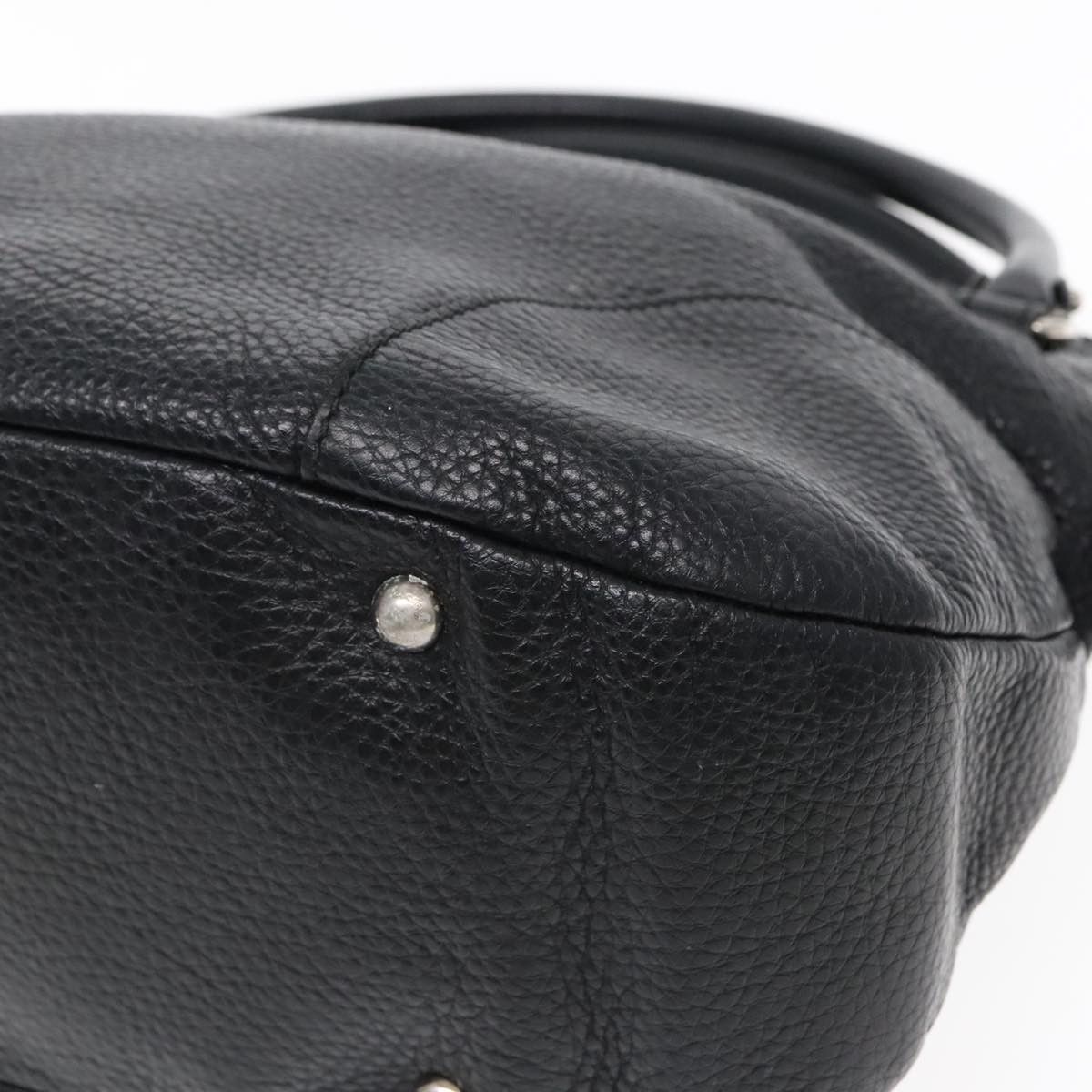 Salvatore Ferragamo Gancini Black Leather Handbag (Pre-Owned) Size ONE SIZE - 6 Thumbnail