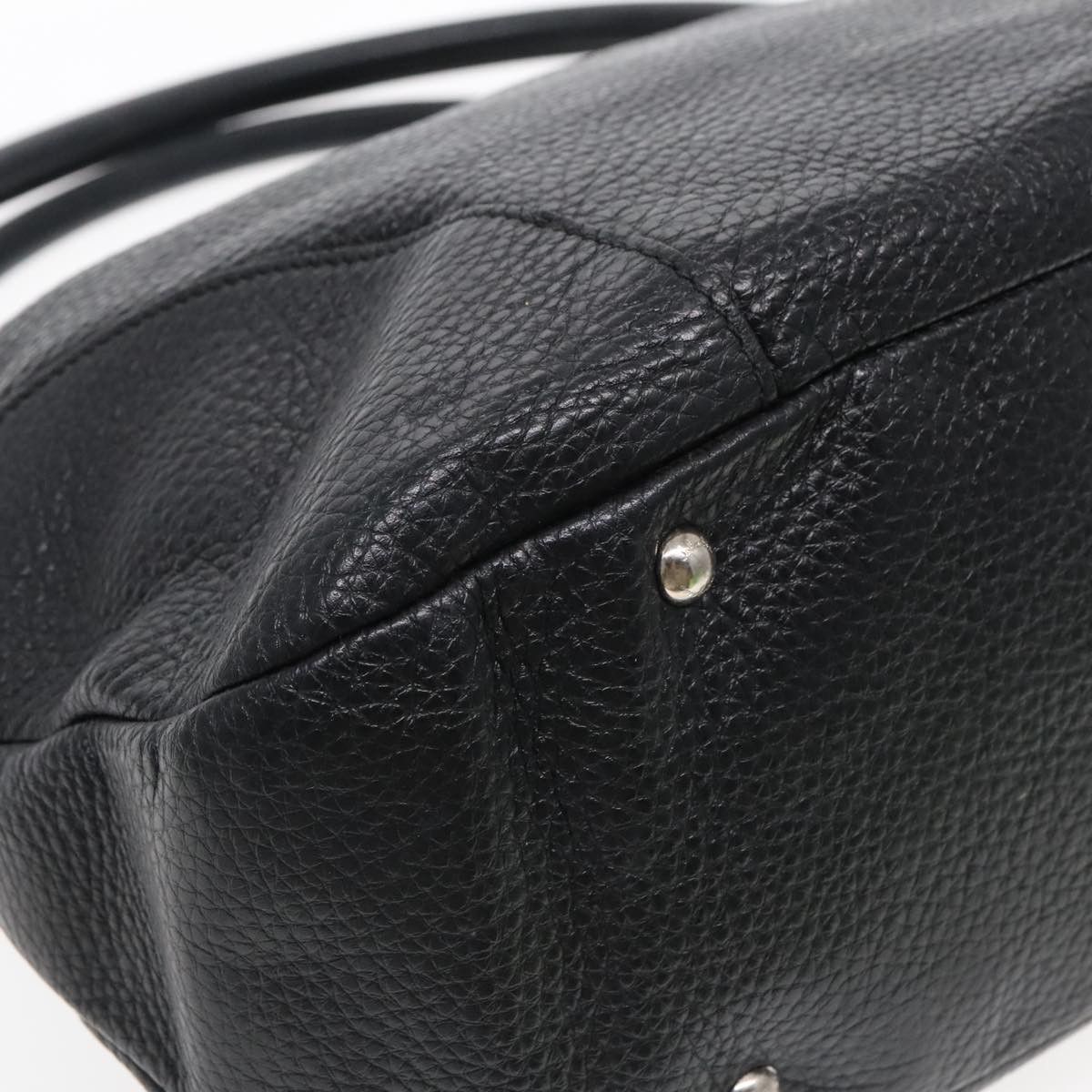 Salvatore Ferragamo Gancini Black Leather Handbag (Pre-Owned) Size ONE SIZE - 9 Thumbnail