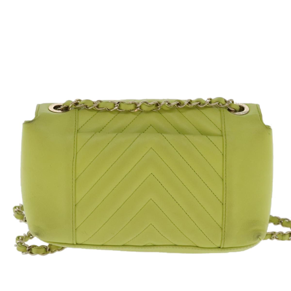 Chanel V-Stich Green Leather Shoulder Bag (Pre-Owned) Size ONE SIZE - 2 Thumbnail