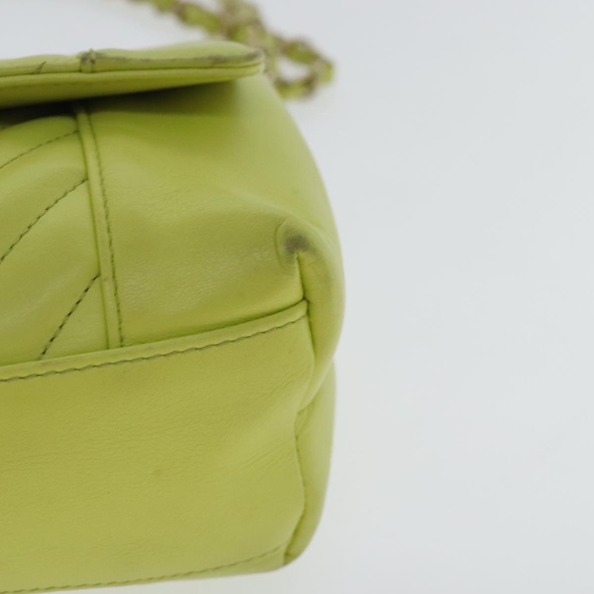 Chanel V-Stich Green Leather Shoulder Bag (Pre-Owned) Size ONE SIZE - 8 Thumbnail