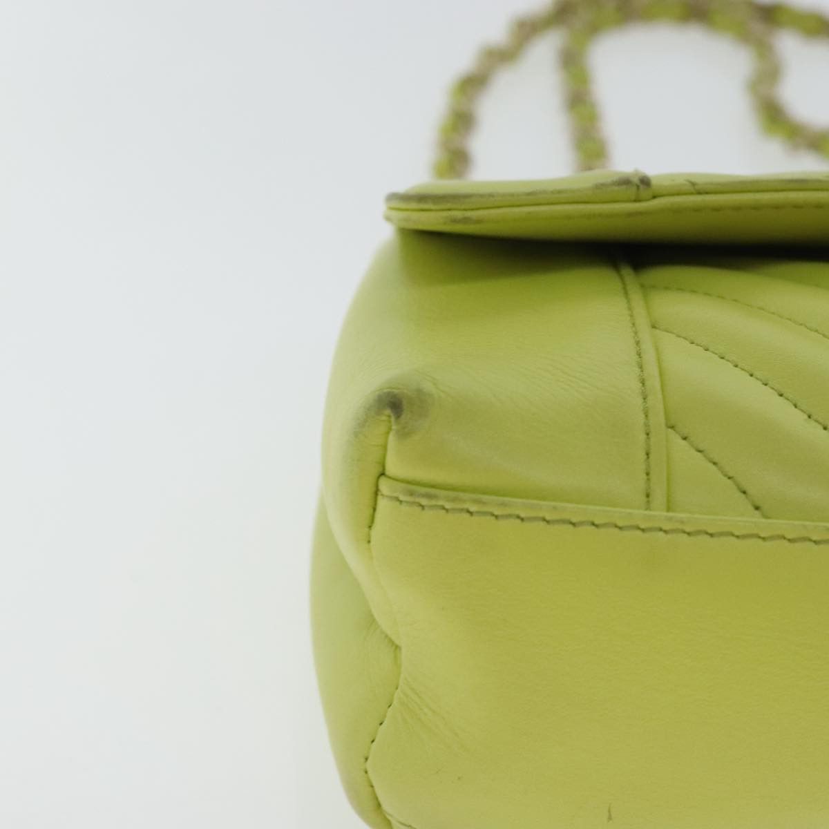 Chanel V-Stich Green Leather Shoulder Bag (Pre-Owned) Size ONE SIZE - 7 Thumbnail