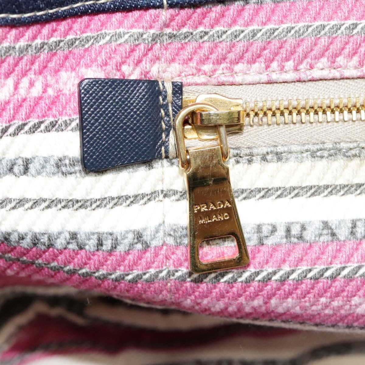 Prada Canapa Navy Canvas Handbag (Pre-Owned) Size ONE SIZE - 12 Thumbnail