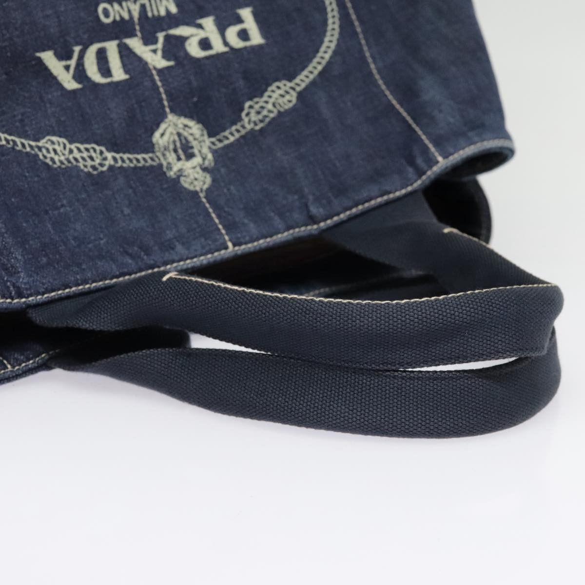 Prada Canapa Navy Canvas Handbag (Pre-Owned) Size ONE SIZE - 5 Thumbnail