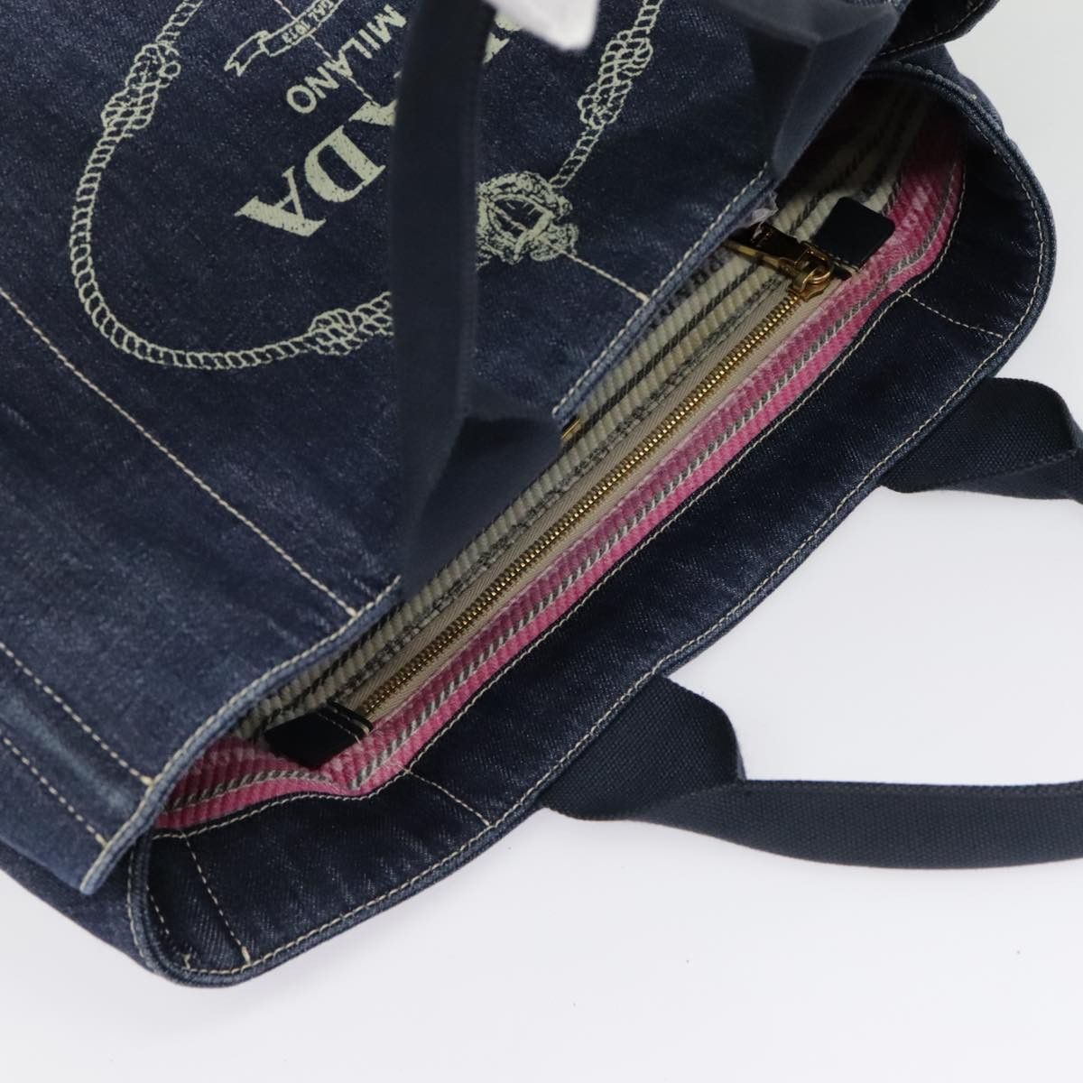 Prada Canapa Navy Canvas Handbag (Pre-Owned) Size ONE SIZE - 11 Thumbnail