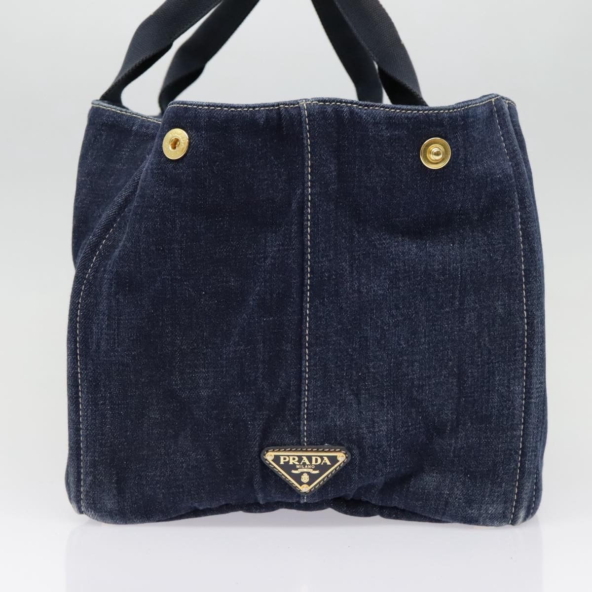 Prada Canapa Navy Canvas Handbag (Pre-Owned) Size ONE SIZE - 4 Thumbnail