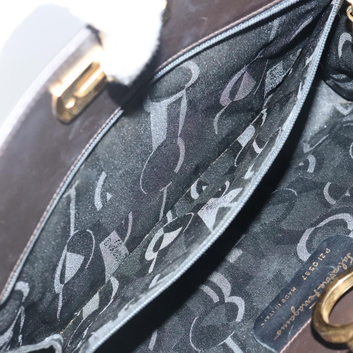 Salvatore Ferragamo Gancini Brown Leather Shoulder Bag (Pre-Owned) Size ONE SIZE - 20 Thumbnail