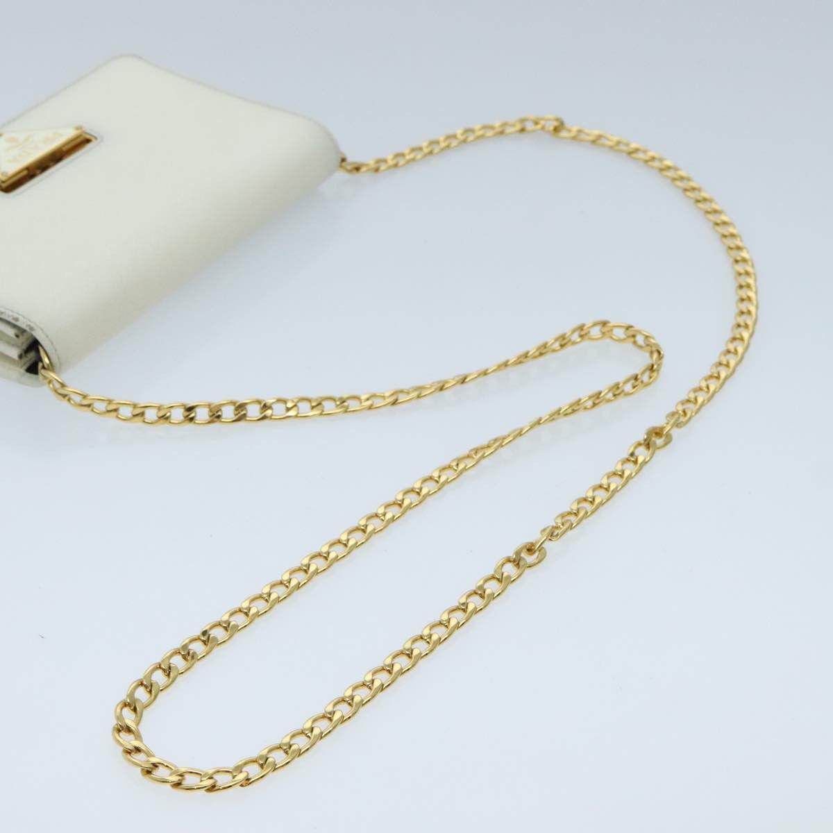 Prada Saffiano White Leather Clutch Bag (Pre-Owned) Size ONE SIZE - 5 Thumbnail