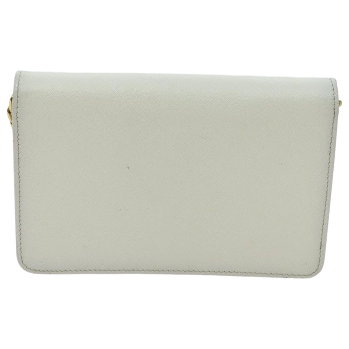 Prada Saffiano White Leather Clutch Bag (Pre-Owned) Size ONE SIZE - 2 Thumbnail