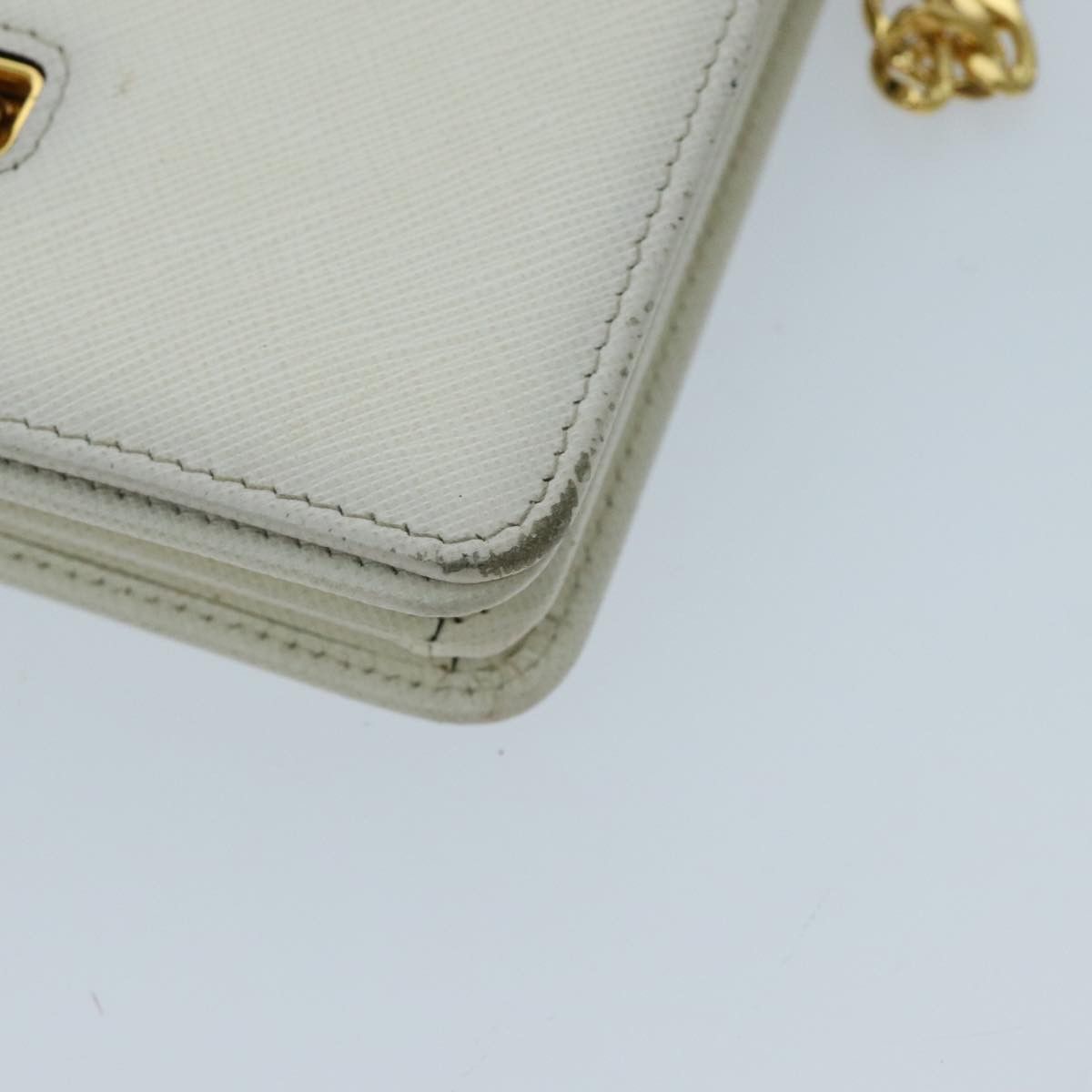 Prada Saffiano White Leather Clutch Bag (Pre-Owned) Size ONE SIZE - 6 Thumbnail