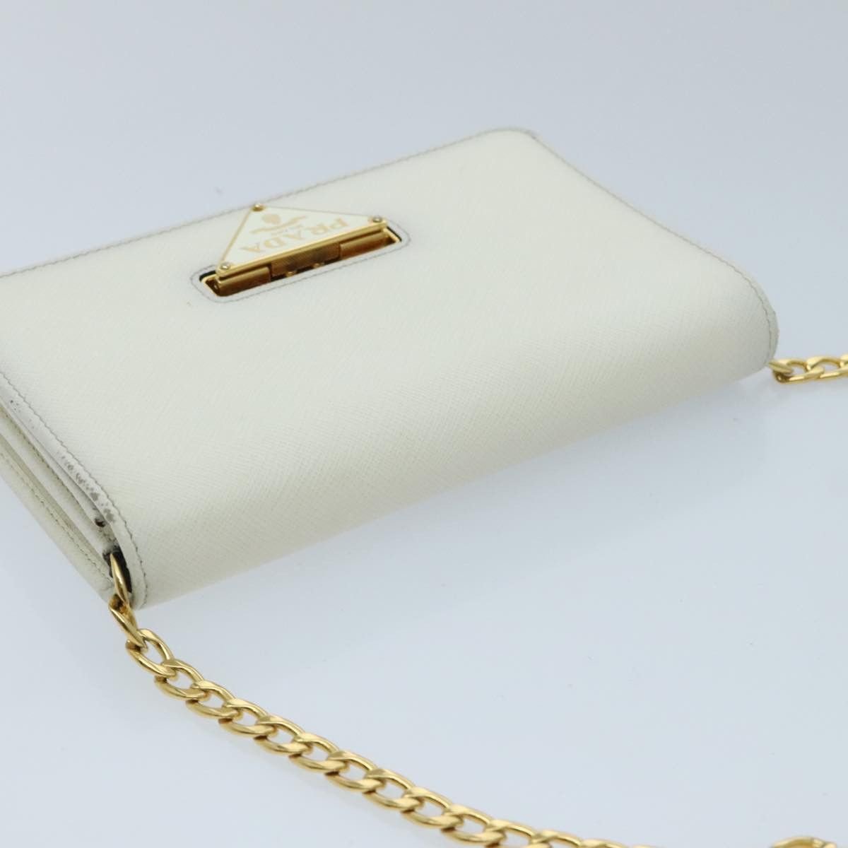 Prada Saffiano White Leather Clutch Bag (Pre-Owned) Size ONE SIZE - 18 Thumbnail
