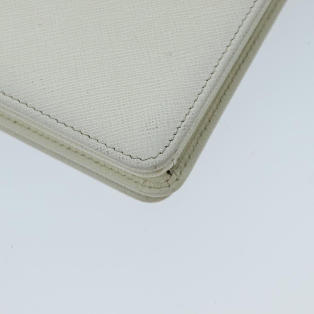 Prada Saffiano White Leather Clutch Bag (Pre-Owned) Size ONE SIZE - 9 Thumbnail