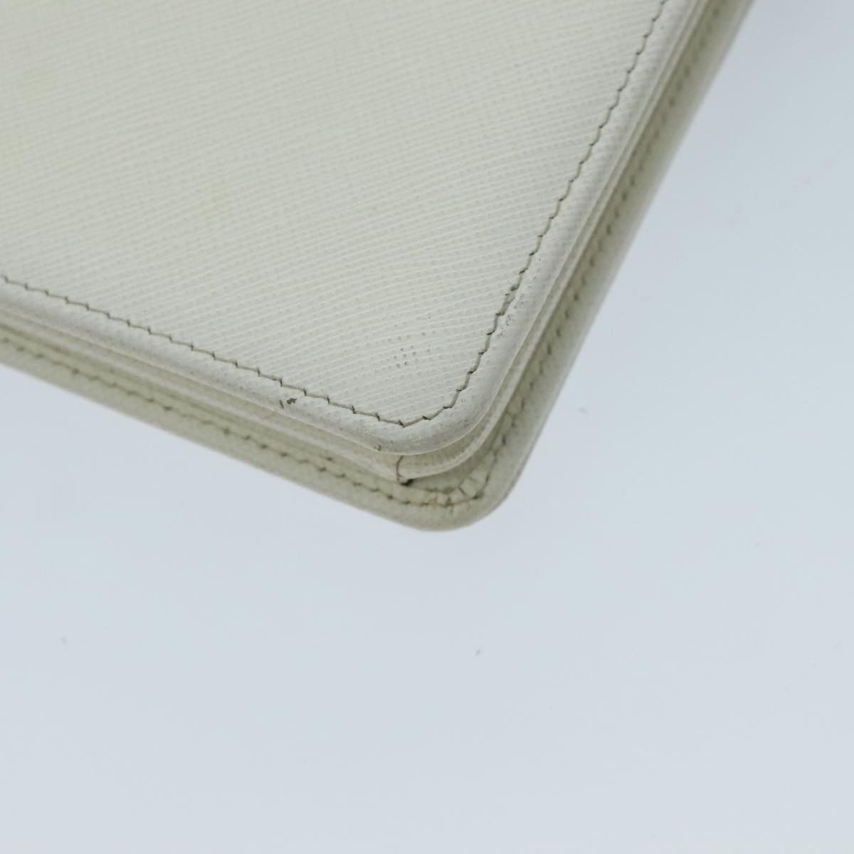 Prada Saffiano White Leather Clutch Bag (Pre-Owned) Size ONE SIZE - 8 Thumbnail