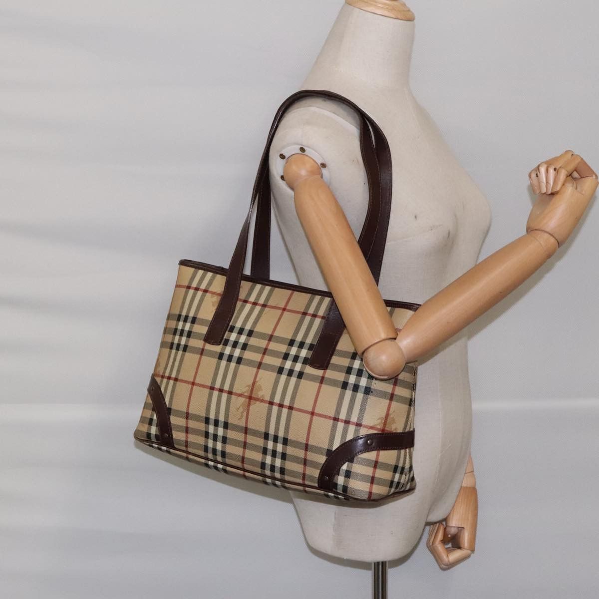Burberry Nova Check Beige Canvas Tote Bag (Pre-Owned) Size ONE SIZE - 15 Thumbnail