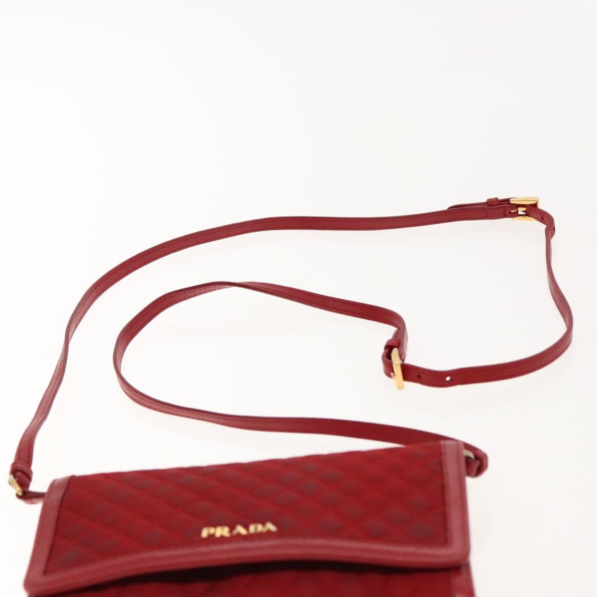 Prada Tessuto Red Synthetic Shoulder Bag (Pre-Owned) Size ONE SIZE - 18 Thumbnail