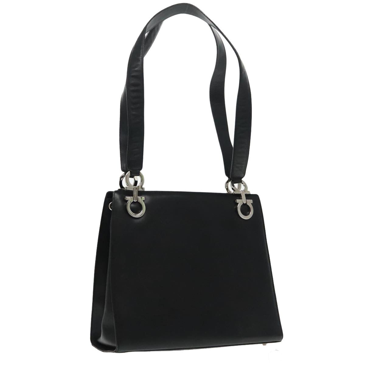 Salvatore Ferragamo Gancini Black Leather Shoulder Bag (Pre-Owned) Size ONE SIZE - 2 Thumbnail