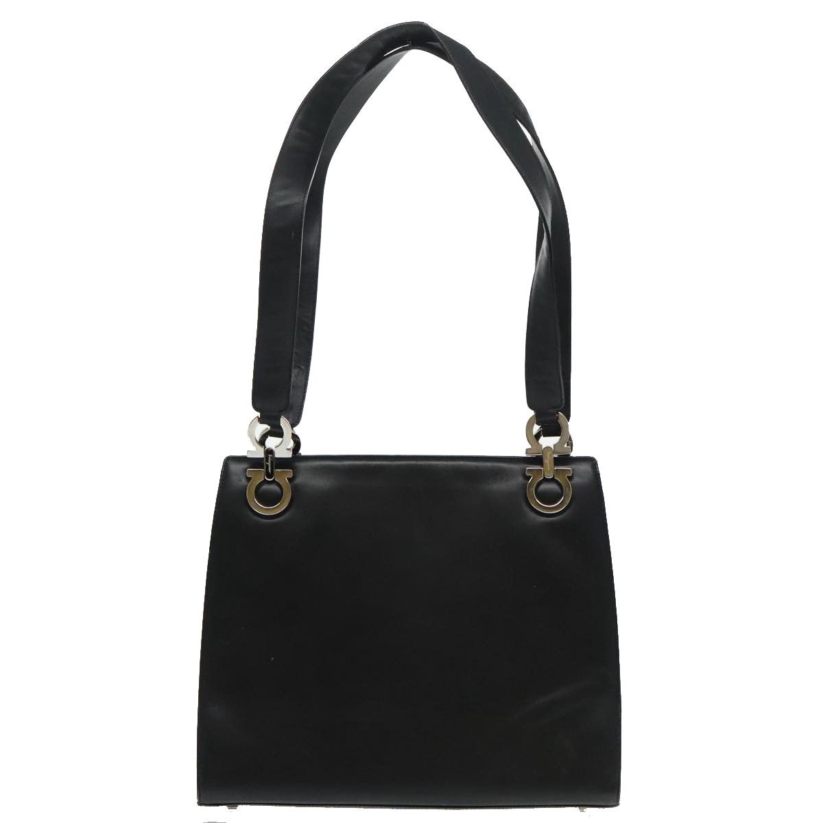 Salvatore Ferragamo Gancini Black Leather Shoulder Bag (Pre-Owned) Size ONE SIZE - 16 Thumbnail