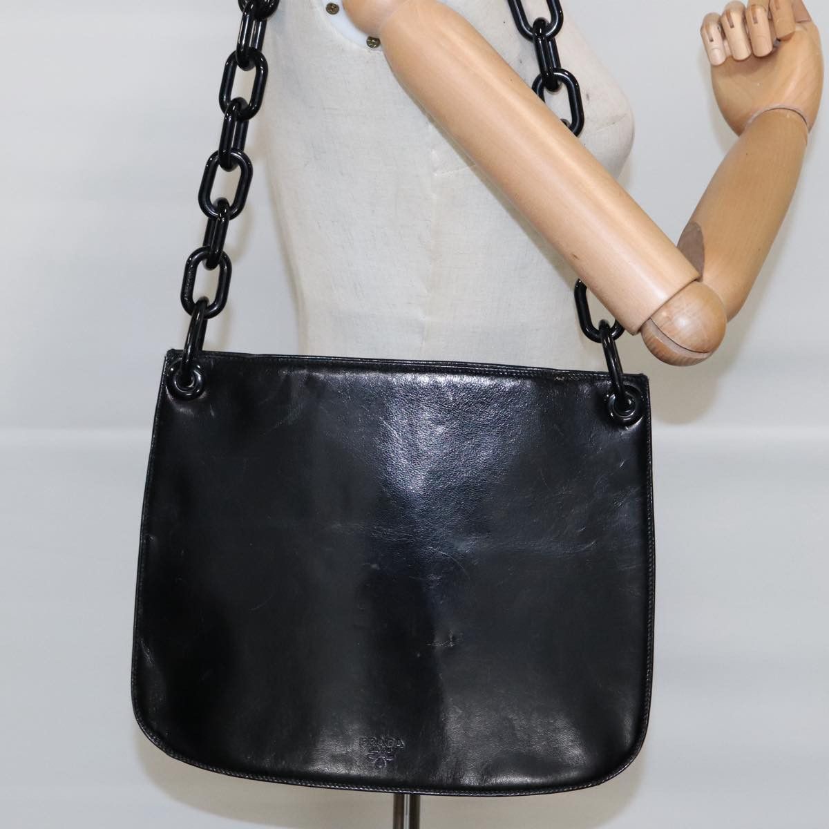 Prada Black Leather Shoulder Bag (Pre-Owned) Size ONE SIZE - 20 Thumbnail