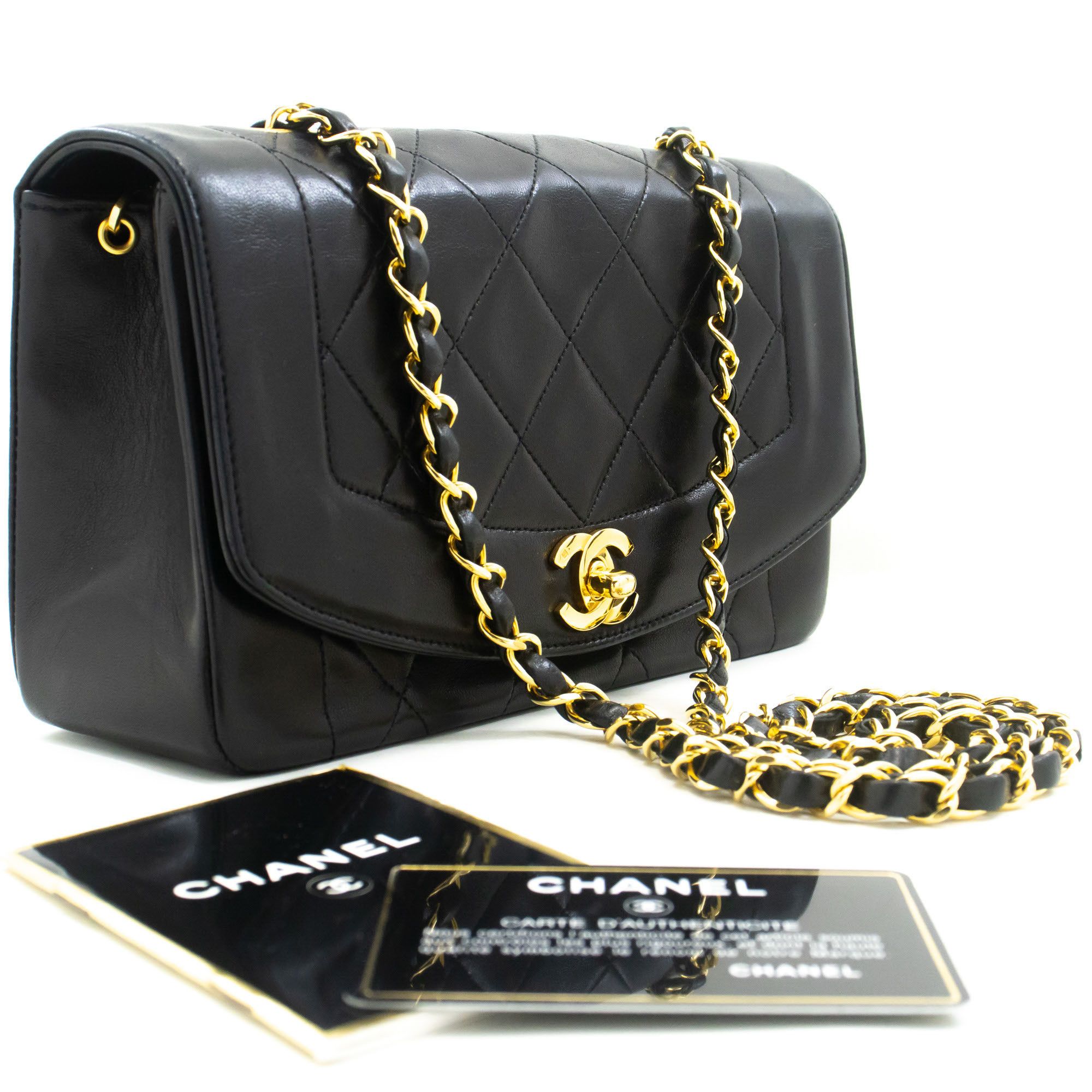 Chanel Diana Black Leather Shoulder Bag (Pre-Owned) Size ONE SIZE - 12 Thumbnail