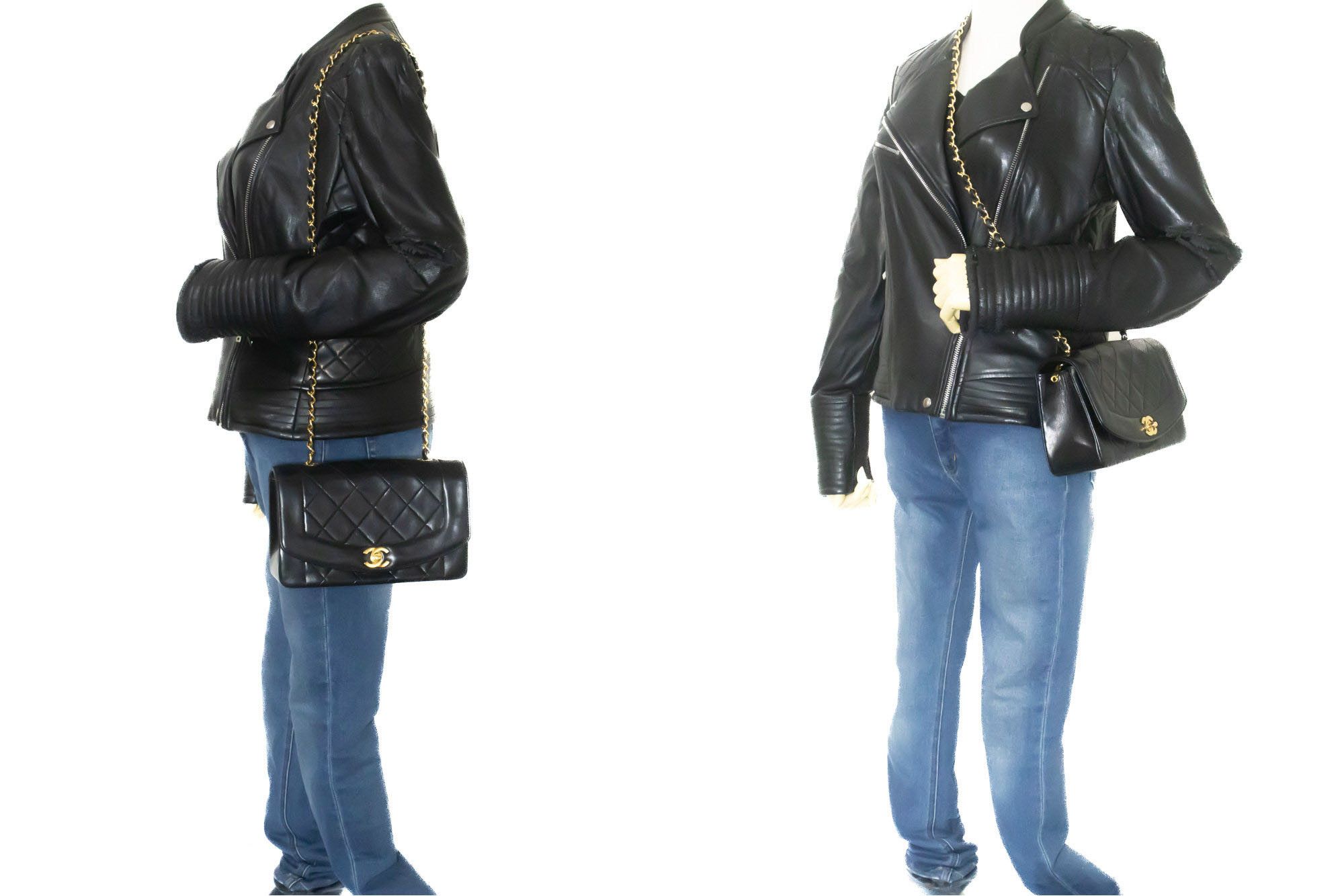 Chanel Diana Black Leather Shoulder Bag (Pre-Owned) Size ONE SIZE - 11 Thumbnail