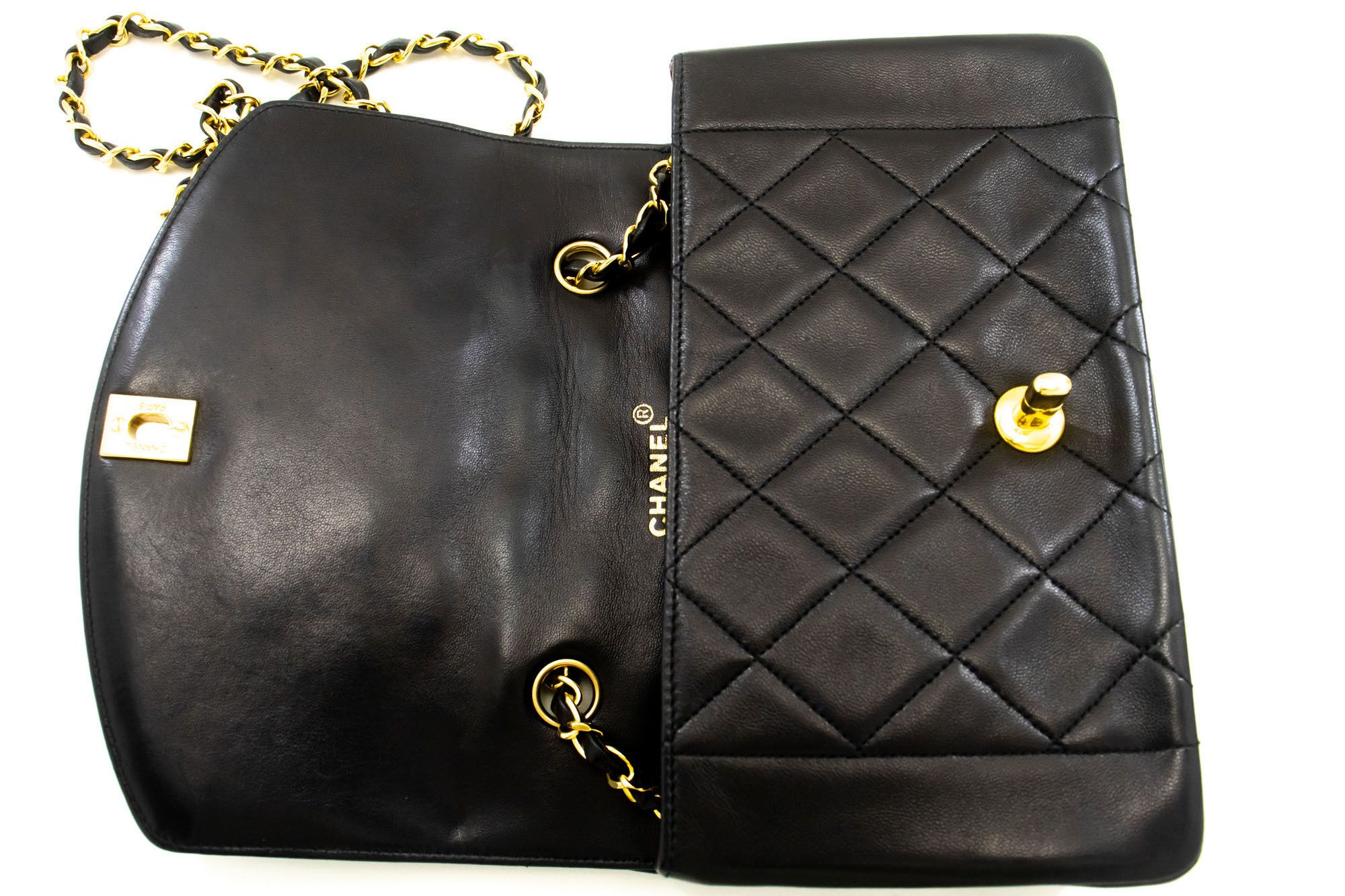 Chanel Diana Black Leather Shoulder Bag (Pre-Owned) Size ONE SIZE - 7 Thumbnail