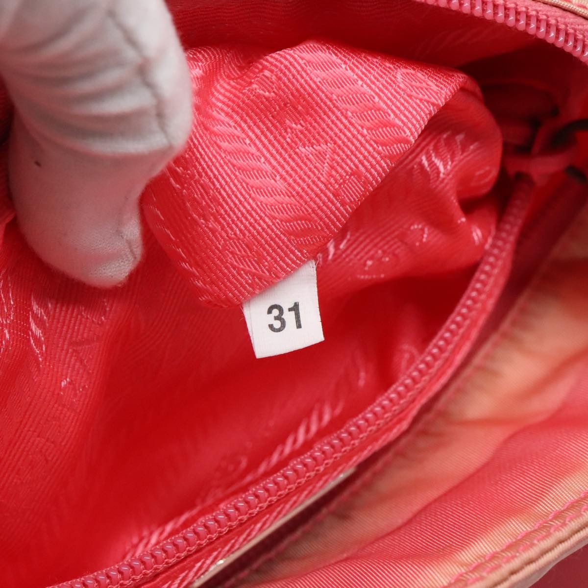 Prada Triangle Logo Pink Synthetic Handbag (Pre-Owned) Size ONE SIZE - 15 Thumbnail