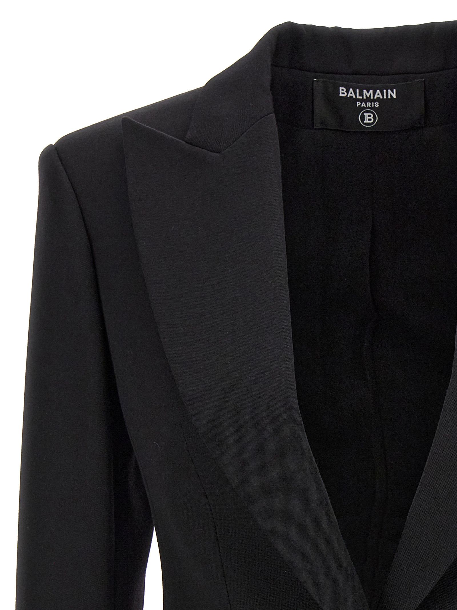 Balmain Logo Button Double-Breasted Blazer Size XS / US 0-2 / IT 36-38 - 3 Thumbnail