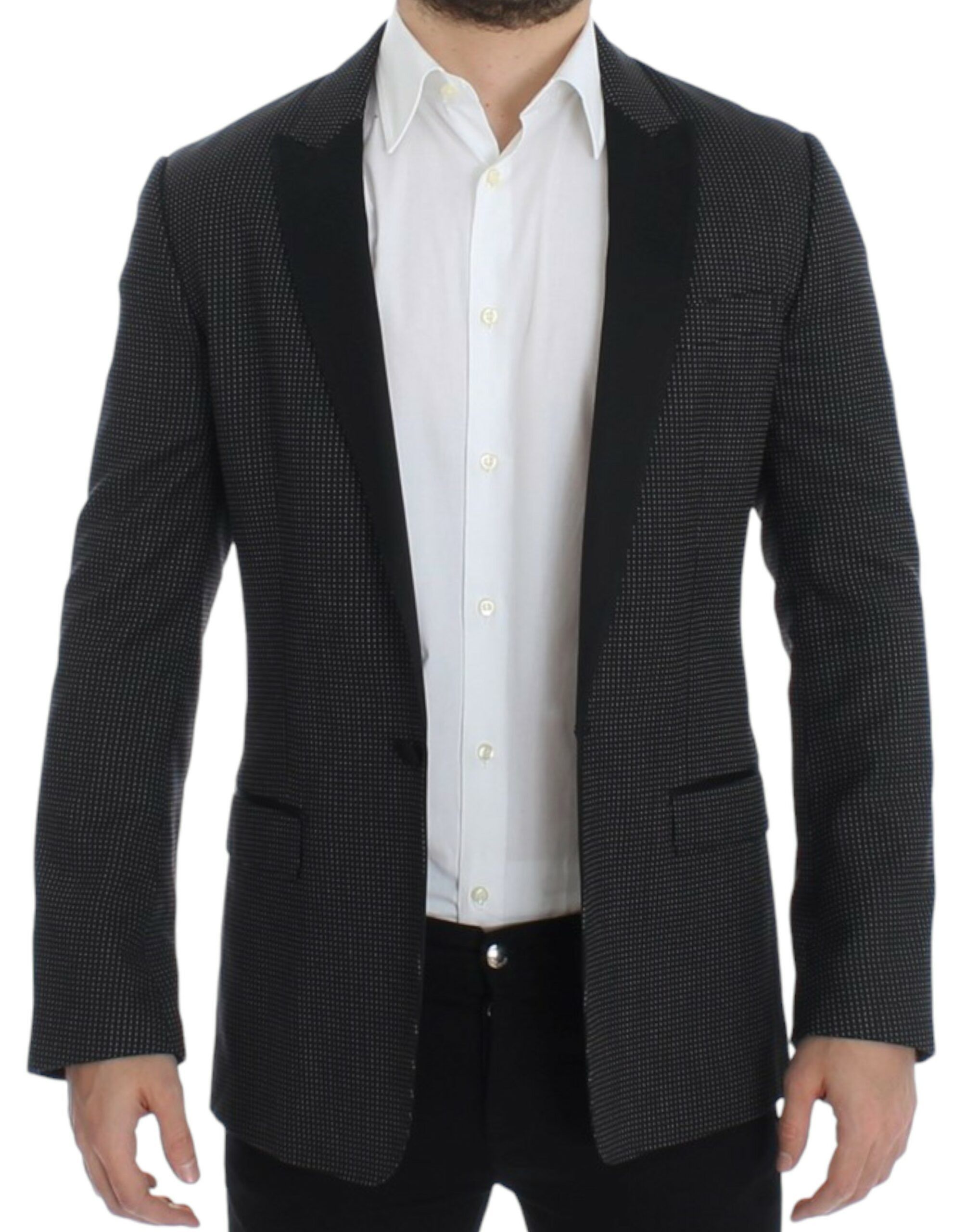 Dolce & Gabbana Elegant Black Polka Dotted Slim Fit Men's Blazer Size 38R - 6 Thumbnail