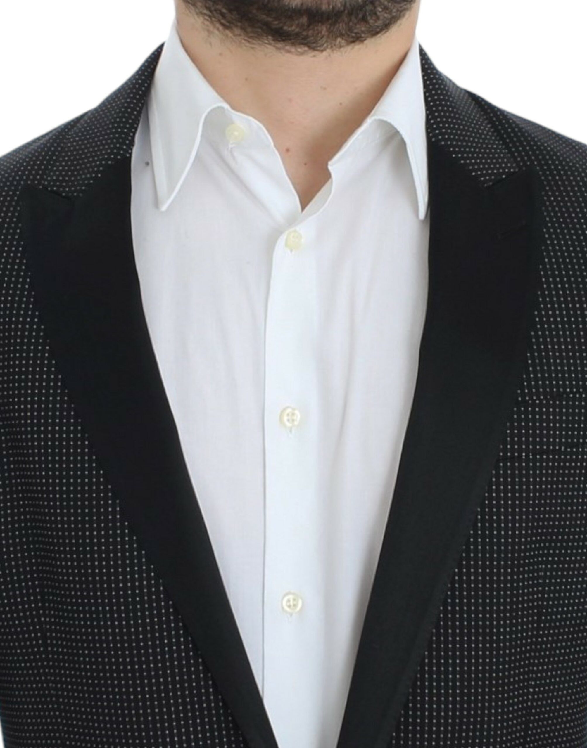 Dolce & Gabbana Elegant Black Polka Dotted Slim Fit Men's Blazer Size 38R - 5 Thumbnail