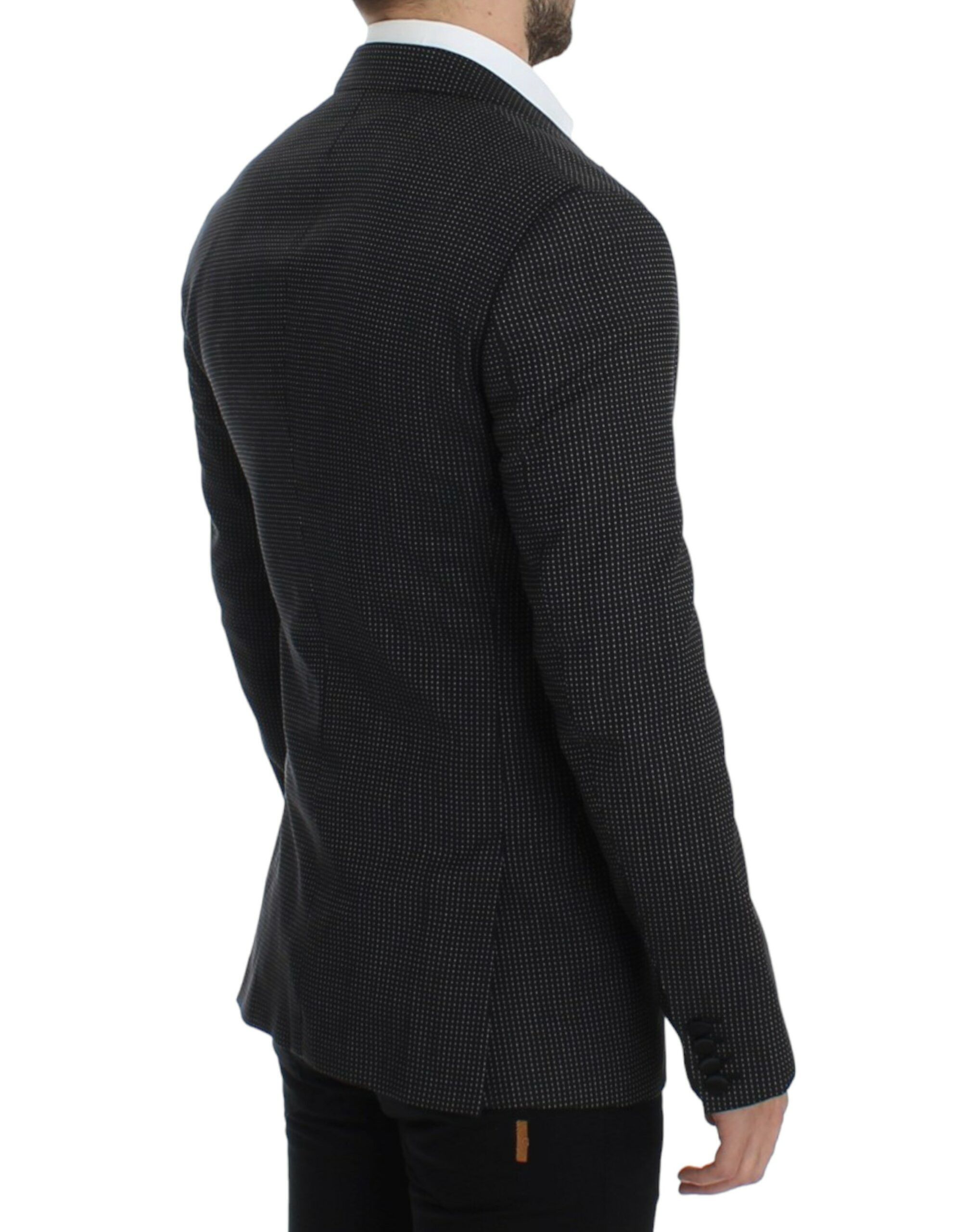 Dolce & Gabbana Elegant Black Polka Dotted Slim Fit Men's Blazer Size 38R - 4 Thumbnail