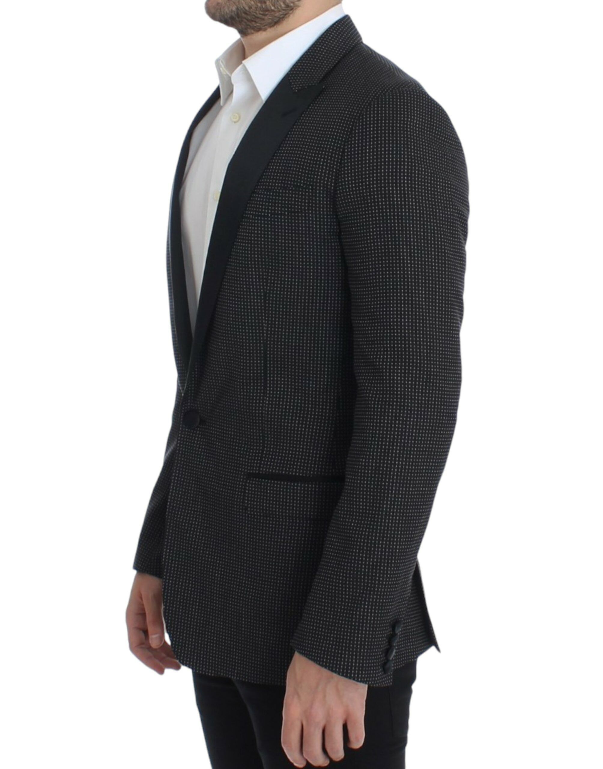 Dolce & Gabbana Elegant Black Polka Dotted Slim Fit Men's Blazer Size 38R - 2 Thumbnail