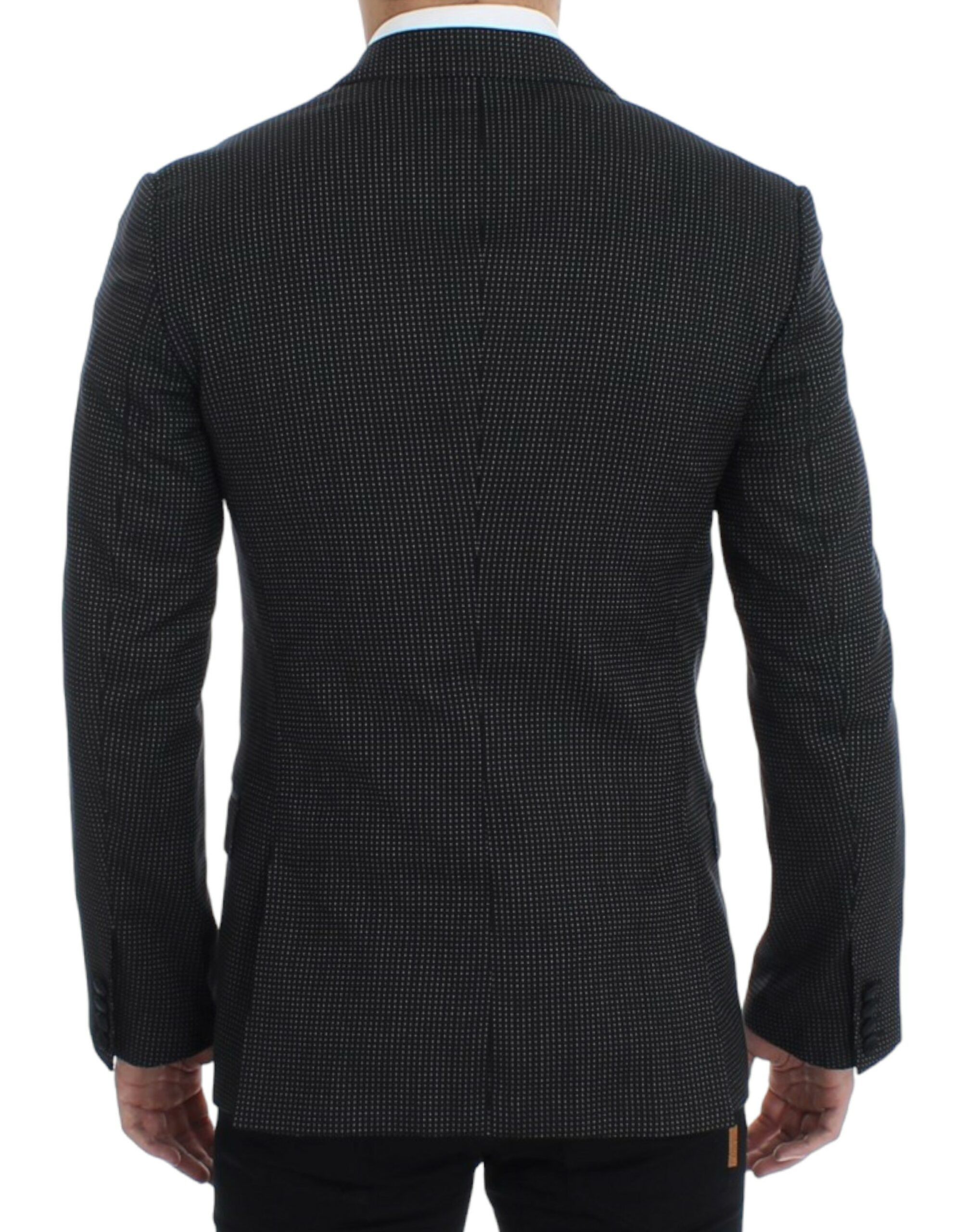 Dolce & Gabbana Elegant Black Polka Dotted Slim Fit Men's Blazer Size 38R - 3 Thumbnail