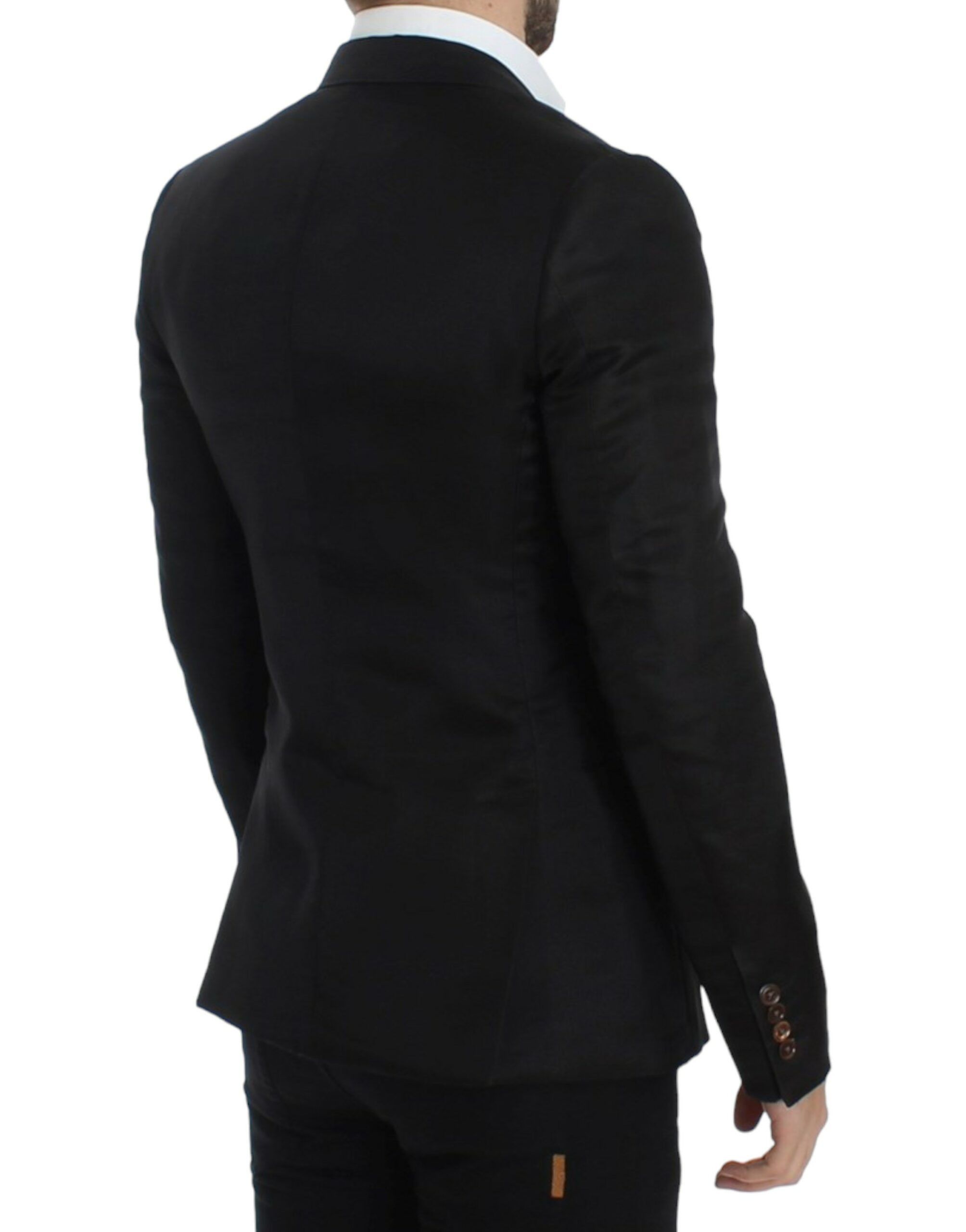 Dolce & Gabbana Elegant Black Silk Blend Two-Button Men's Blazer Size 38R - 4 Thumbnail