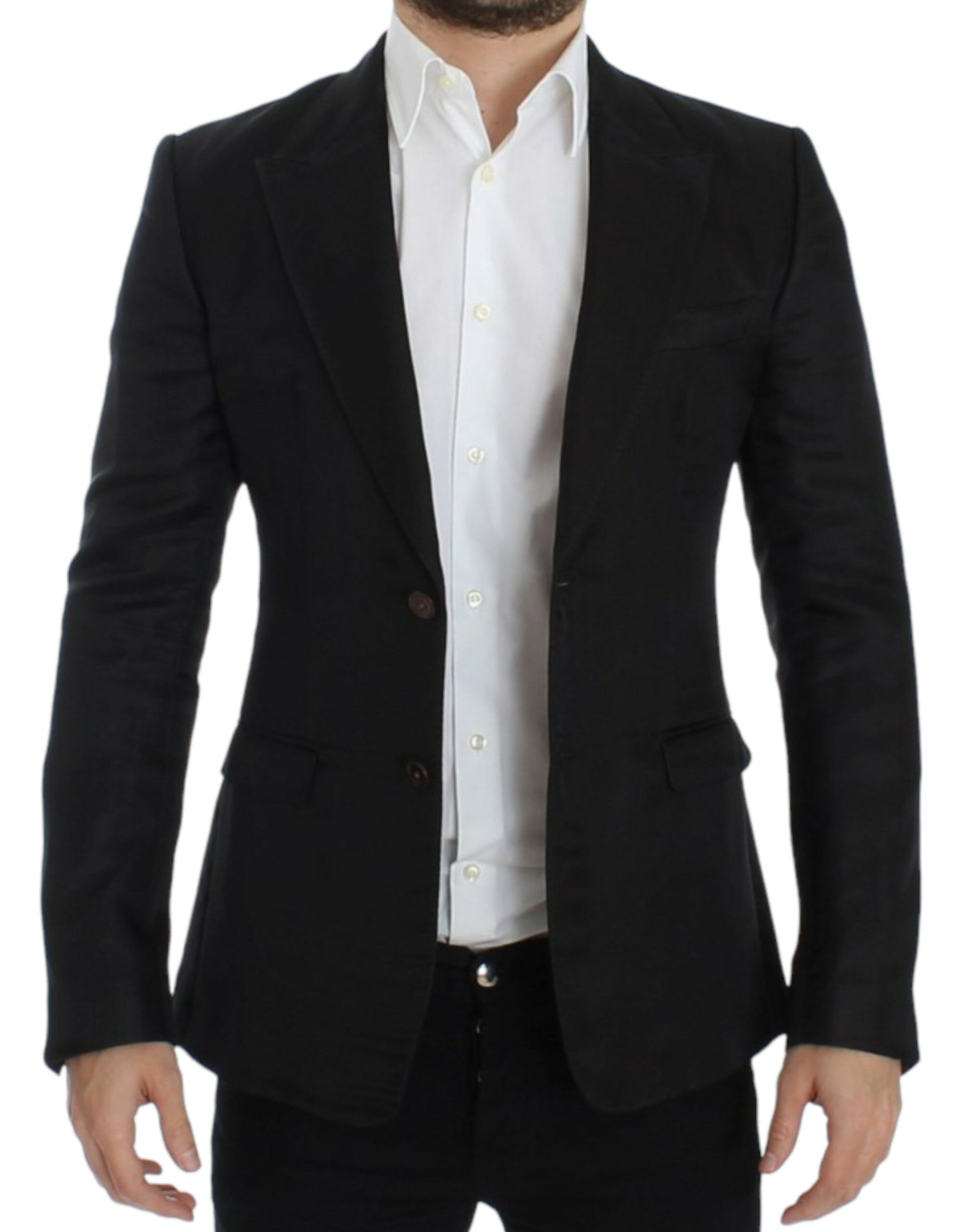 Dolce & Gabbana Elegant Black Silk Blend Two-Button Men's Blazer Size 38R - 6 Thumbnail