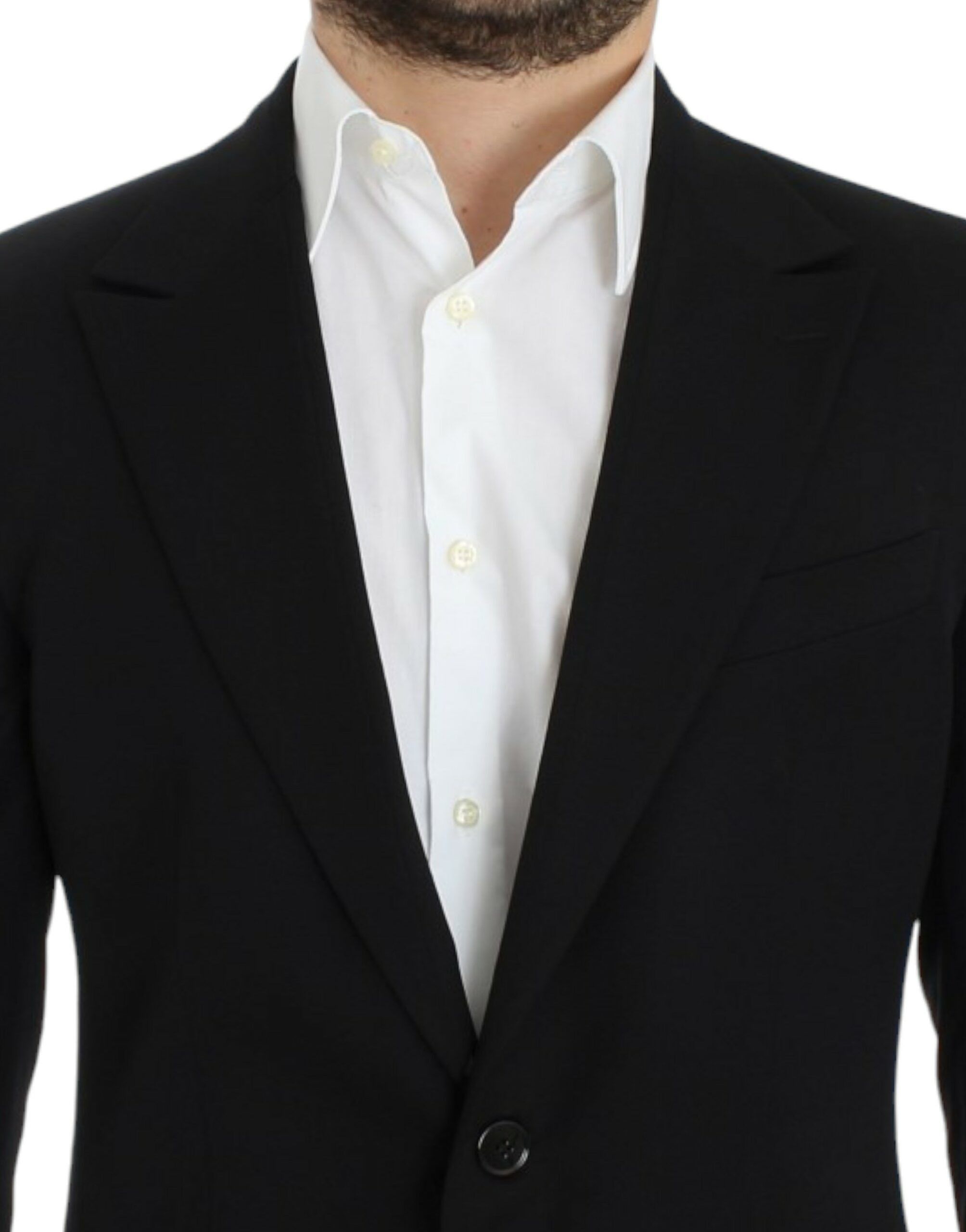 Dolce & Gabbana Elegant Slim Fit Black Wool Men's Blazer Size 38R - 5 Thumbnail