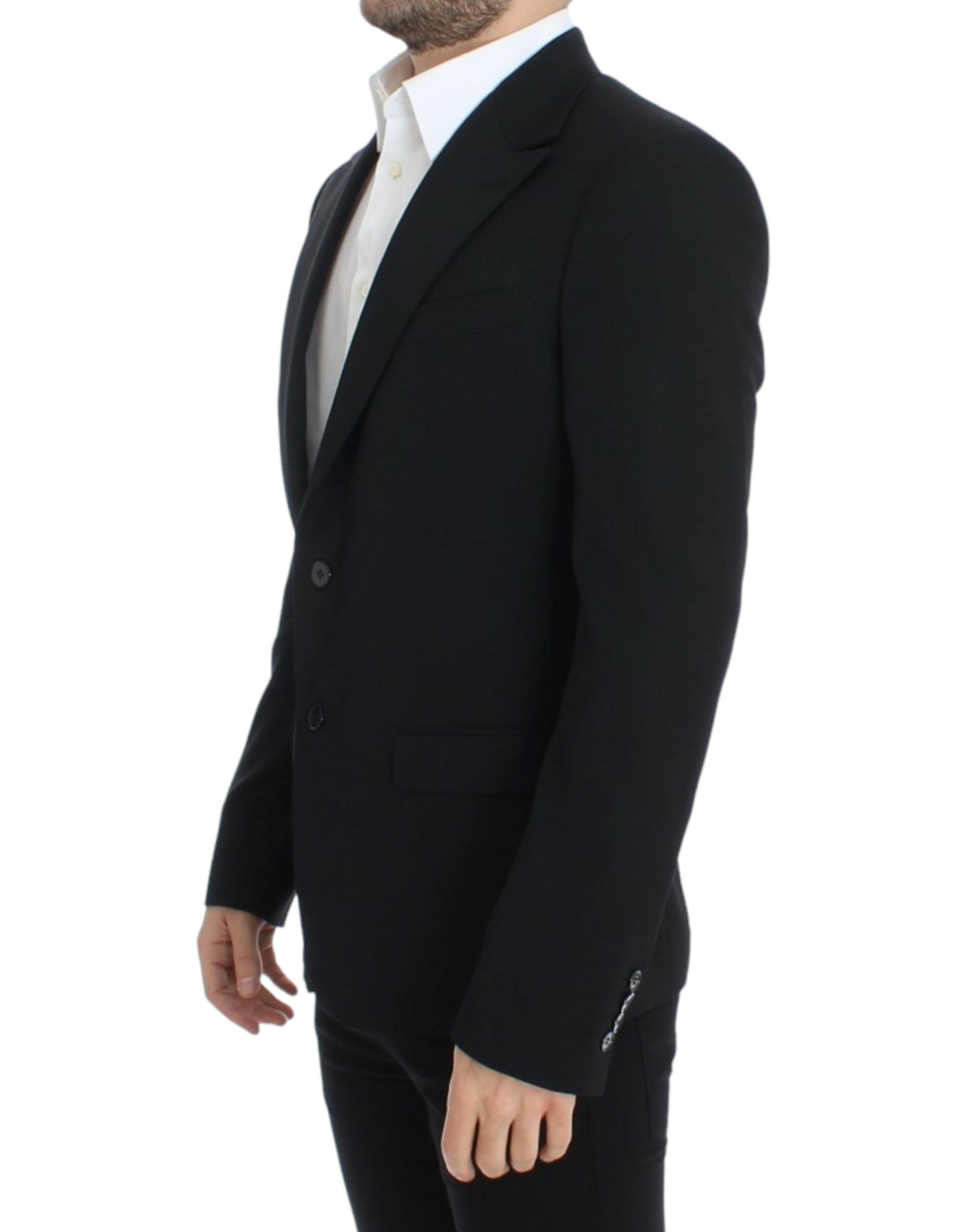 Dolce & Gabbana Elegant Slim Fit Black Wool Men's Blazer Size 38R - 2 Thumbnail
