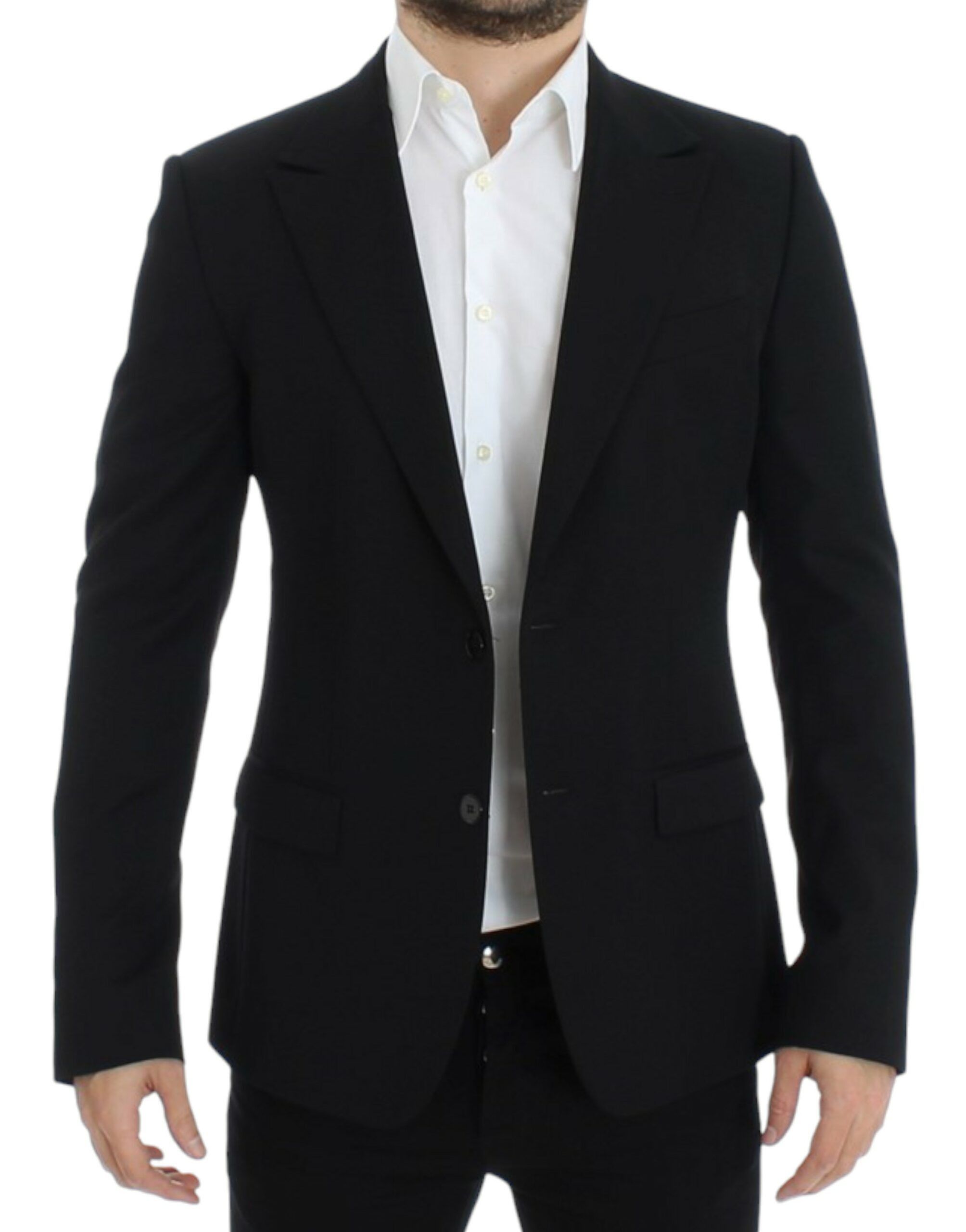 Dolce & Gabbana Elegant Slim Fit Black Wool Men's Blazer Size 38R - 6 Thumbnail