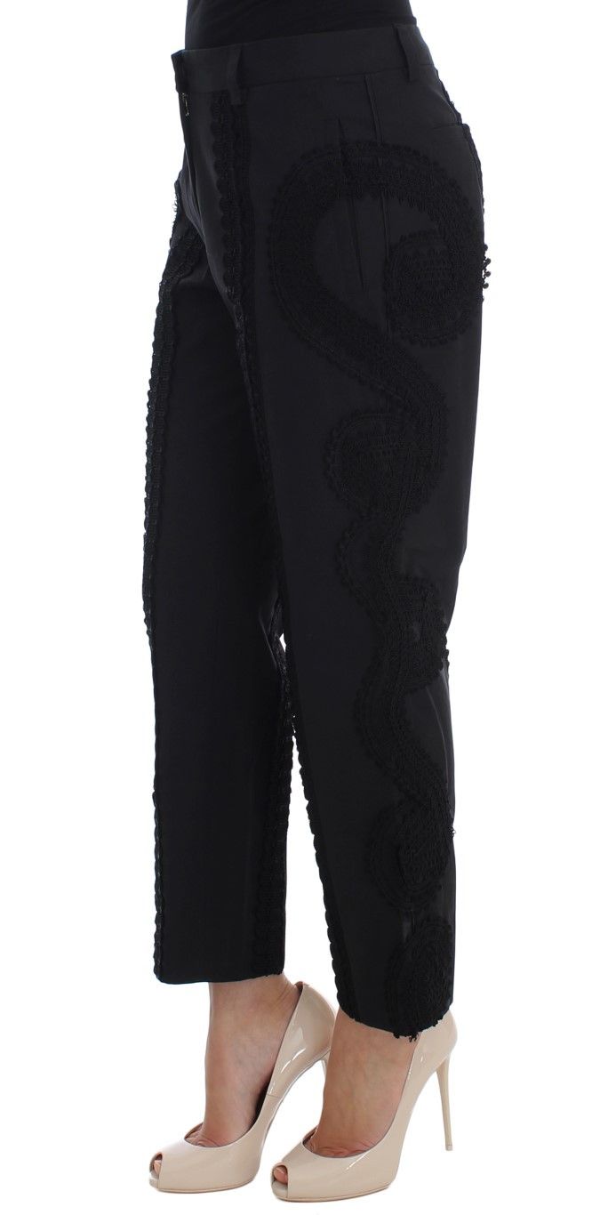 Dolce & Gabbana Elegant Black Torero Capri Women's Pants Size 27" / US 4 / IT 40 - 2 Thumbnail
