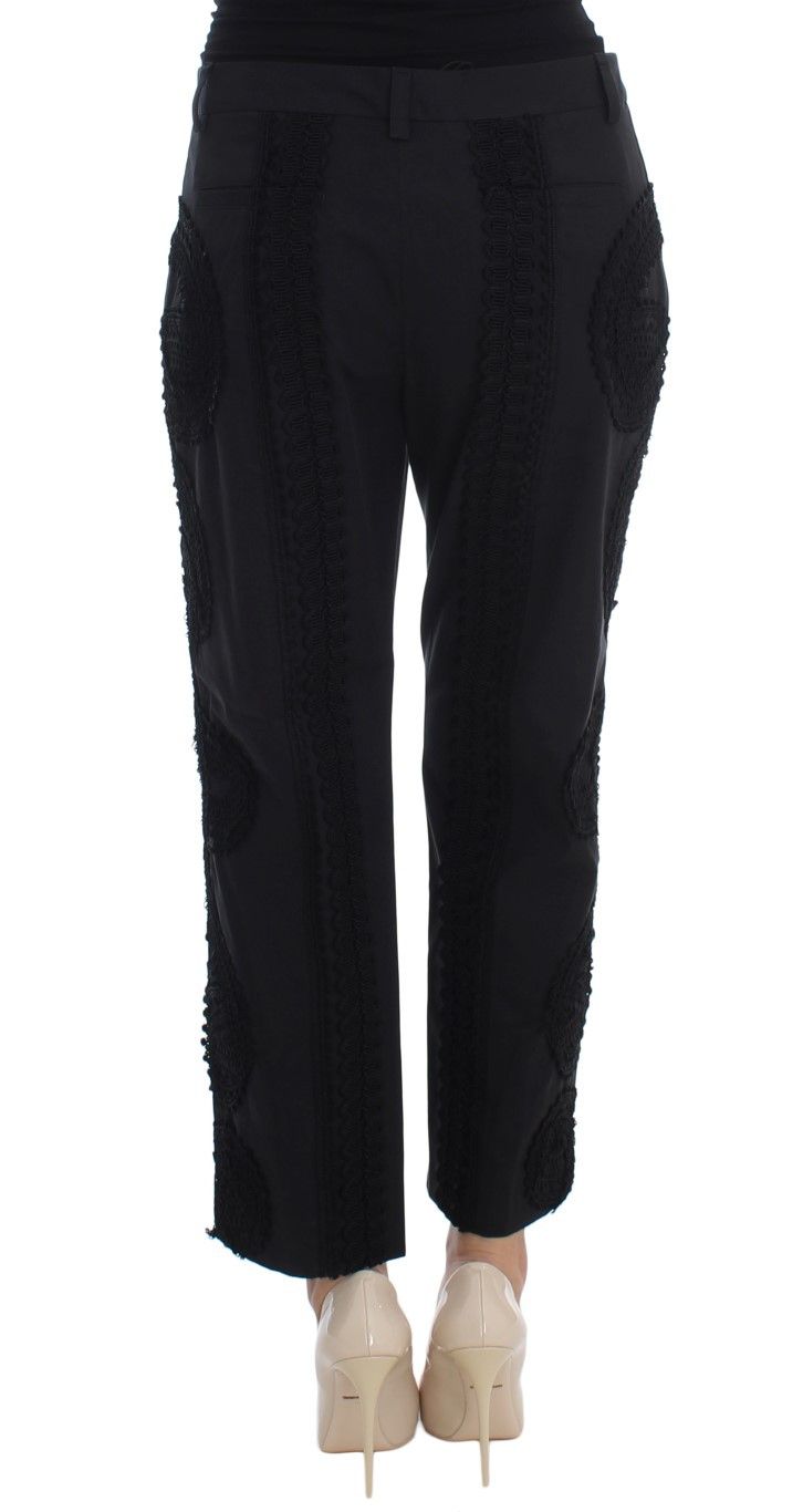 Dolce & Gabbana Elegant Black Torero Capri Women's Pants Size 27" / US 4 / IT 40 - 3 Thumbnail