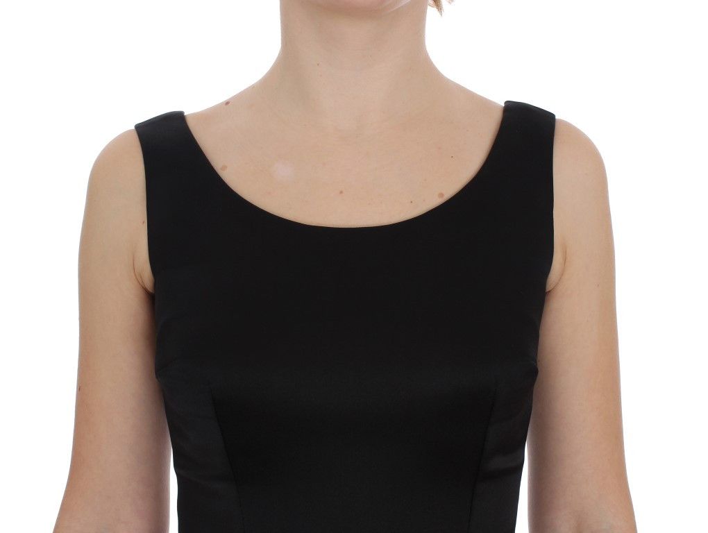Elegant Black Full-Length Sheath Women's Dress