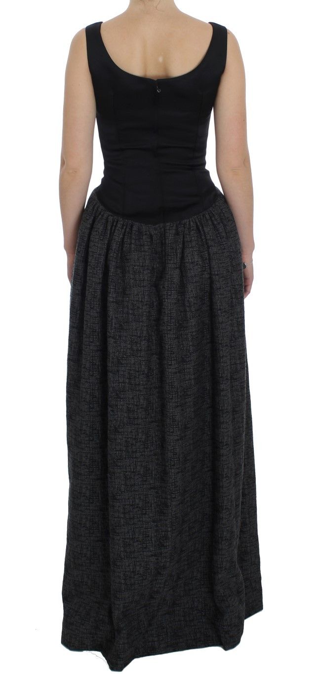 Elegant Black Full-Length Sheath Women's Dress