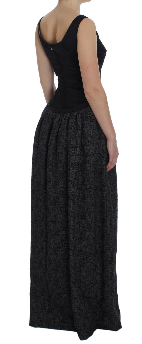 Elegant Black Full-Length Sheath Women's Dress