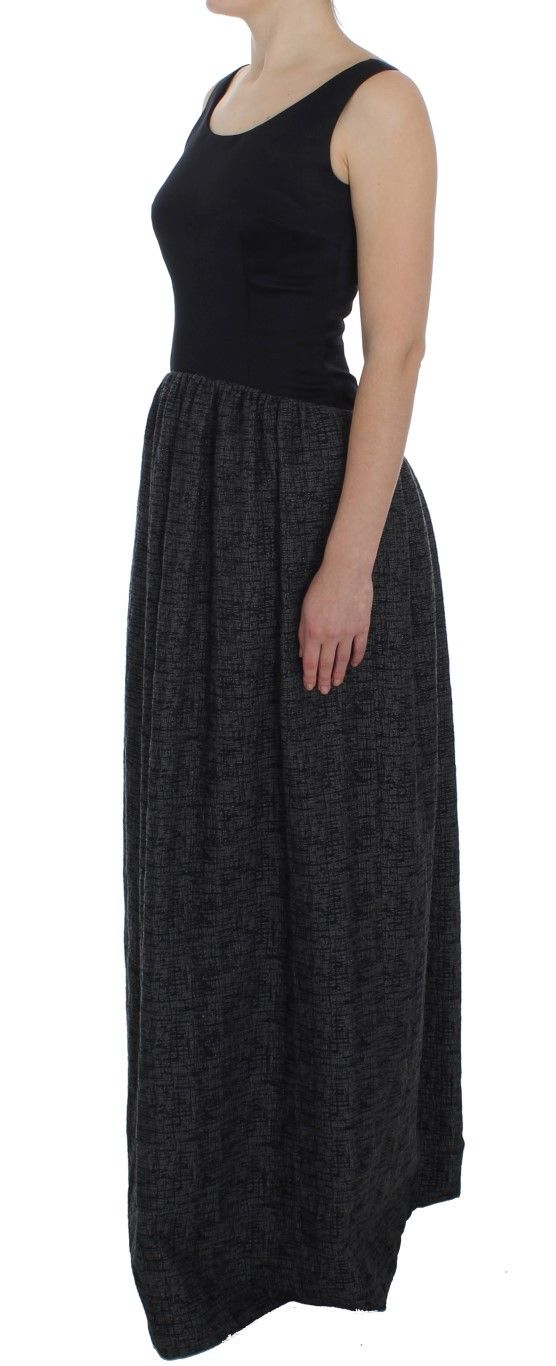 Elegant Black Full-Length Sheath Women's Dress