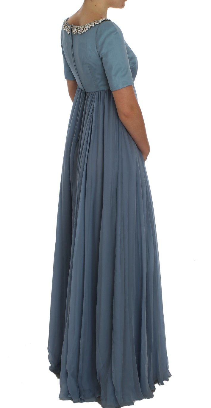 Dolce & Gabbana Elegant Crystal-Embellished Silk Women's Gown Size S / US 4 / IT 40 - 4 Thumbnail