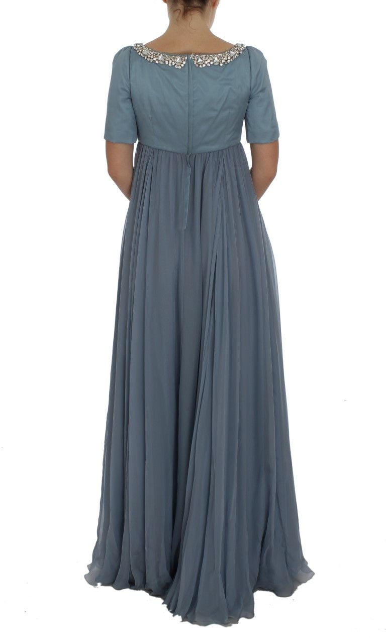 Dolce & Gabbana Elegant Crystal-Embellished Silk Women's Gown Size S / US 4 / IT 40 - 3 Thumbnail