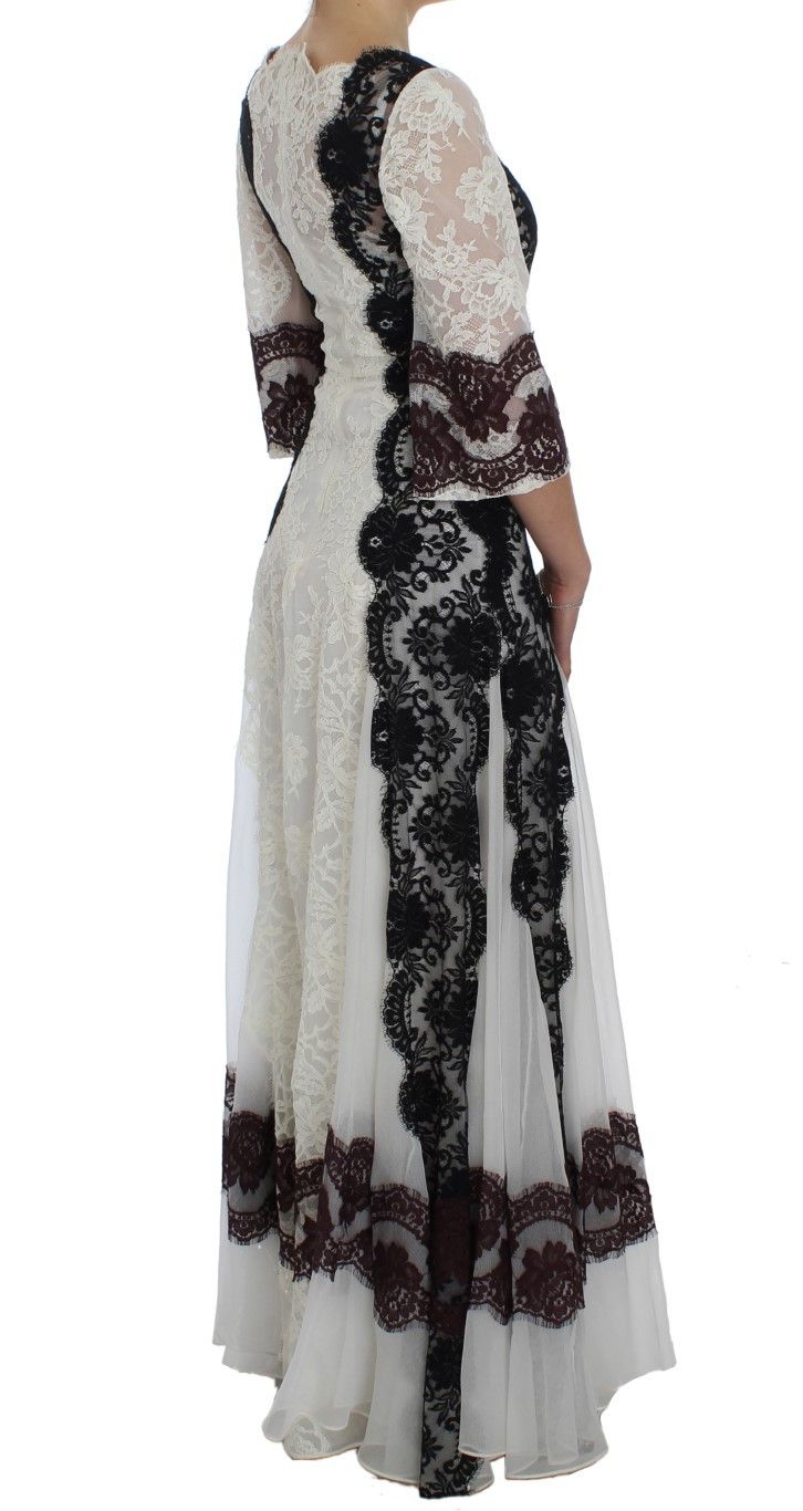 Dolce & Gabbana Floral Lace Silk Blend Maxi Women's Dress Size XS / US 0-2 / IT 36-38 - 4 Thumbnail