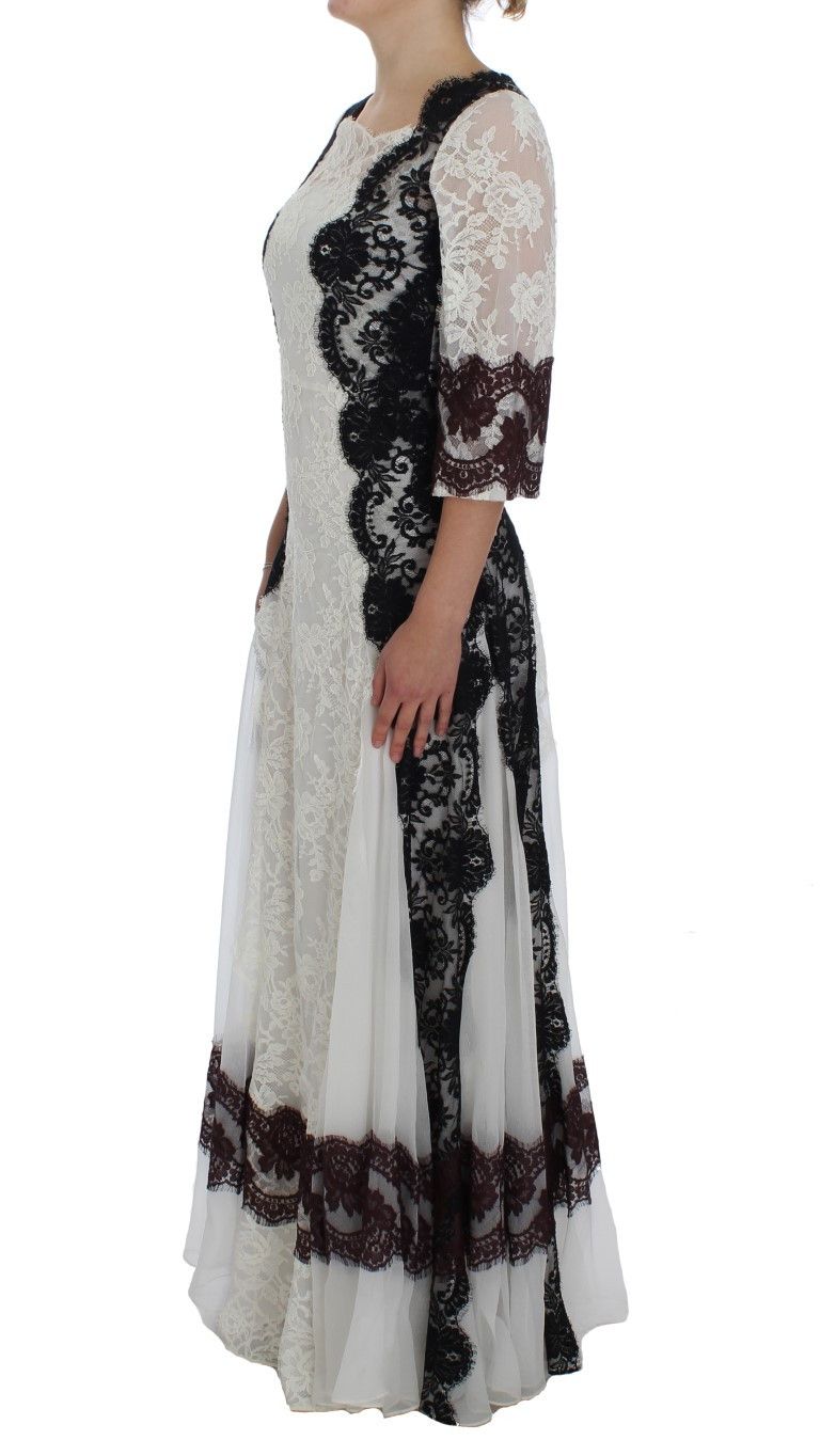 Dolce & Gabbana Floral Lace Silk Blend Maxi Women's Dress Size XS / US 0-2 / IT 36-38 - 2 Thumbnail
